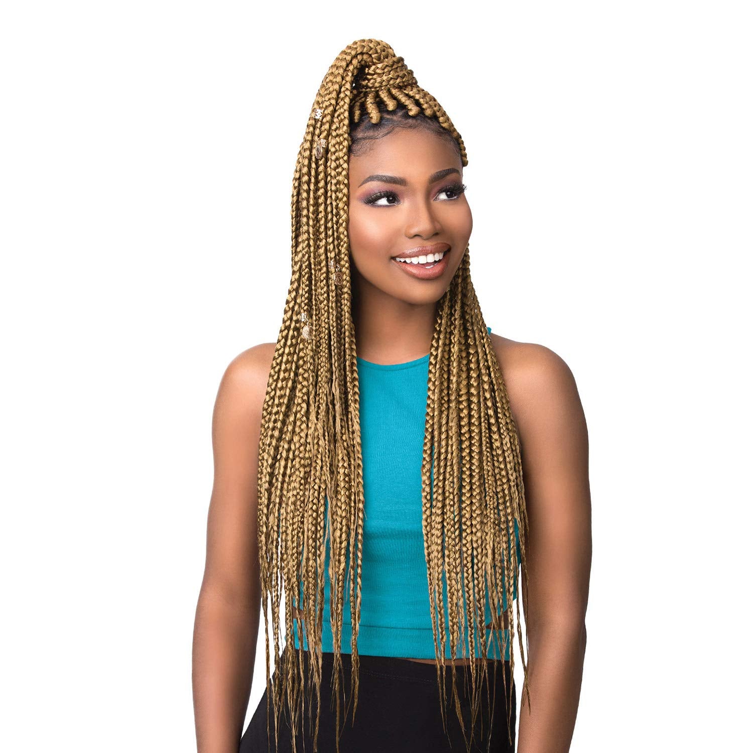 Sensationnel Pre-Stretched Ruwa Braids Hairextension - Yaki Texture Water Repellent Kanekalon Aquatex High Heat Synthetic Braidi