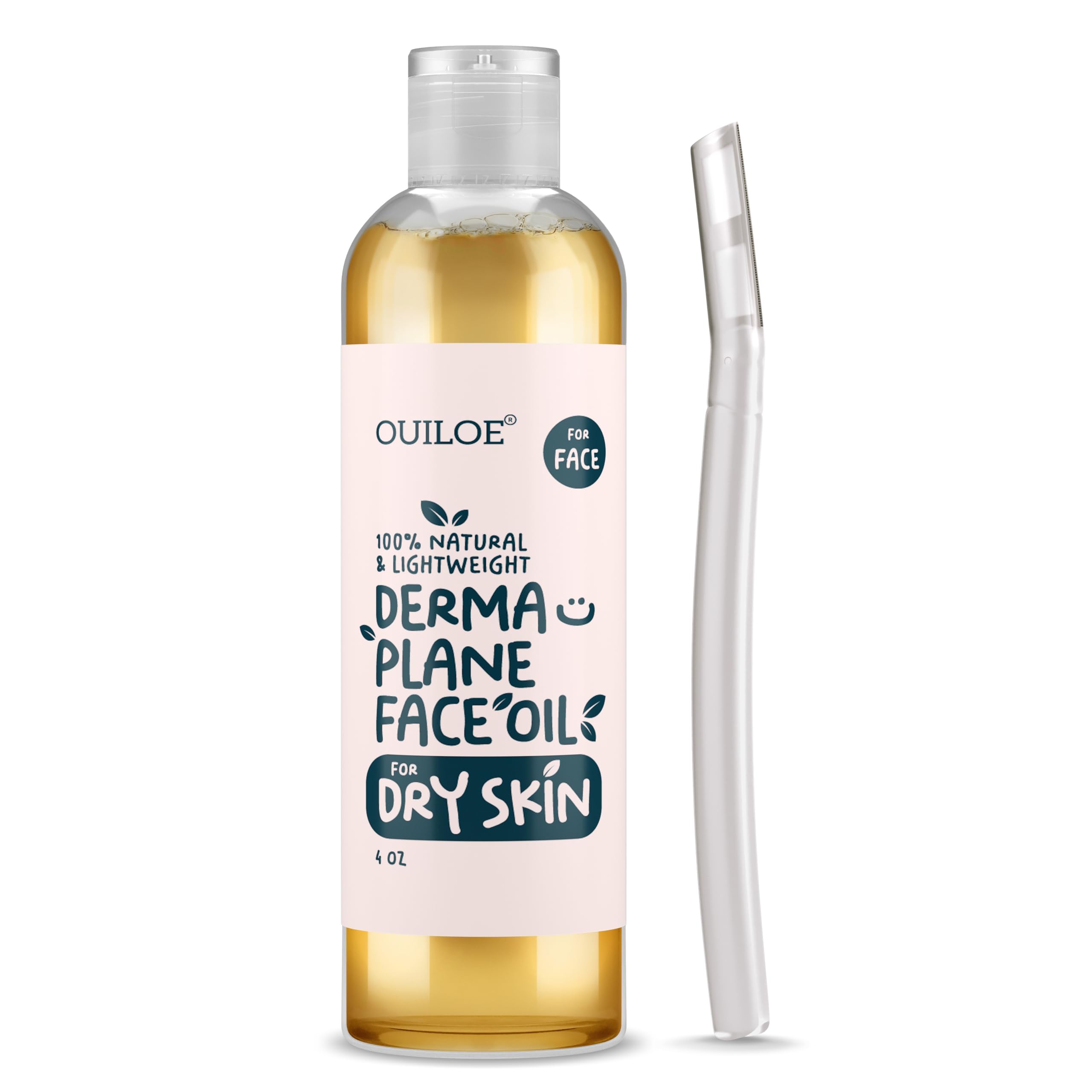 Dermaplane Kit with Oil & Razor for Dry Skin - Shave Oil for Women, Face Shaving Oil for Women, Use with a Dermaplaning Tool, Ra