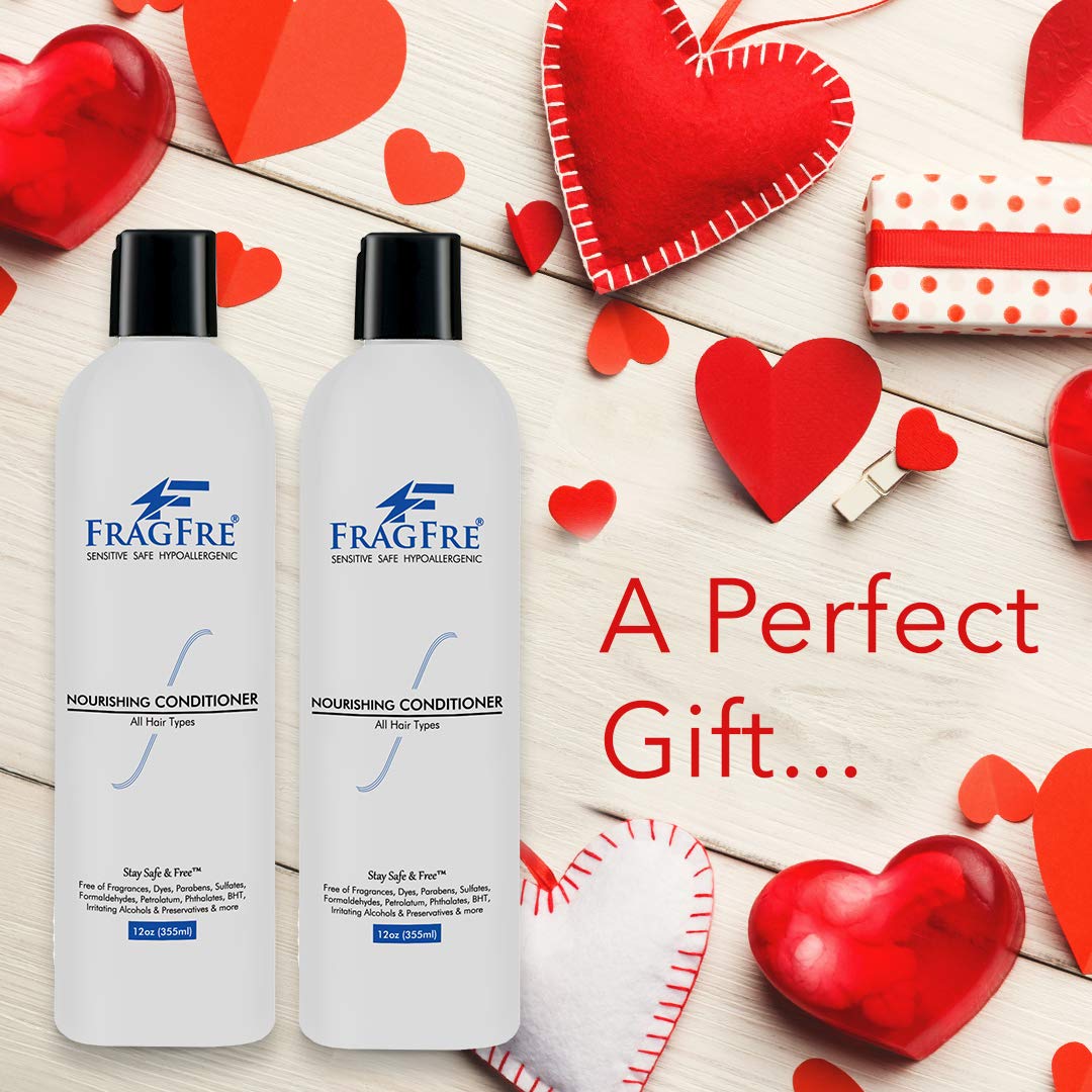 Fragfre Fragrance Free Conditioner 12 Oz (2-Pack Gift Set) - Parabens Free Hypoallergenic - Hair Conditioner For Sensitive Skin