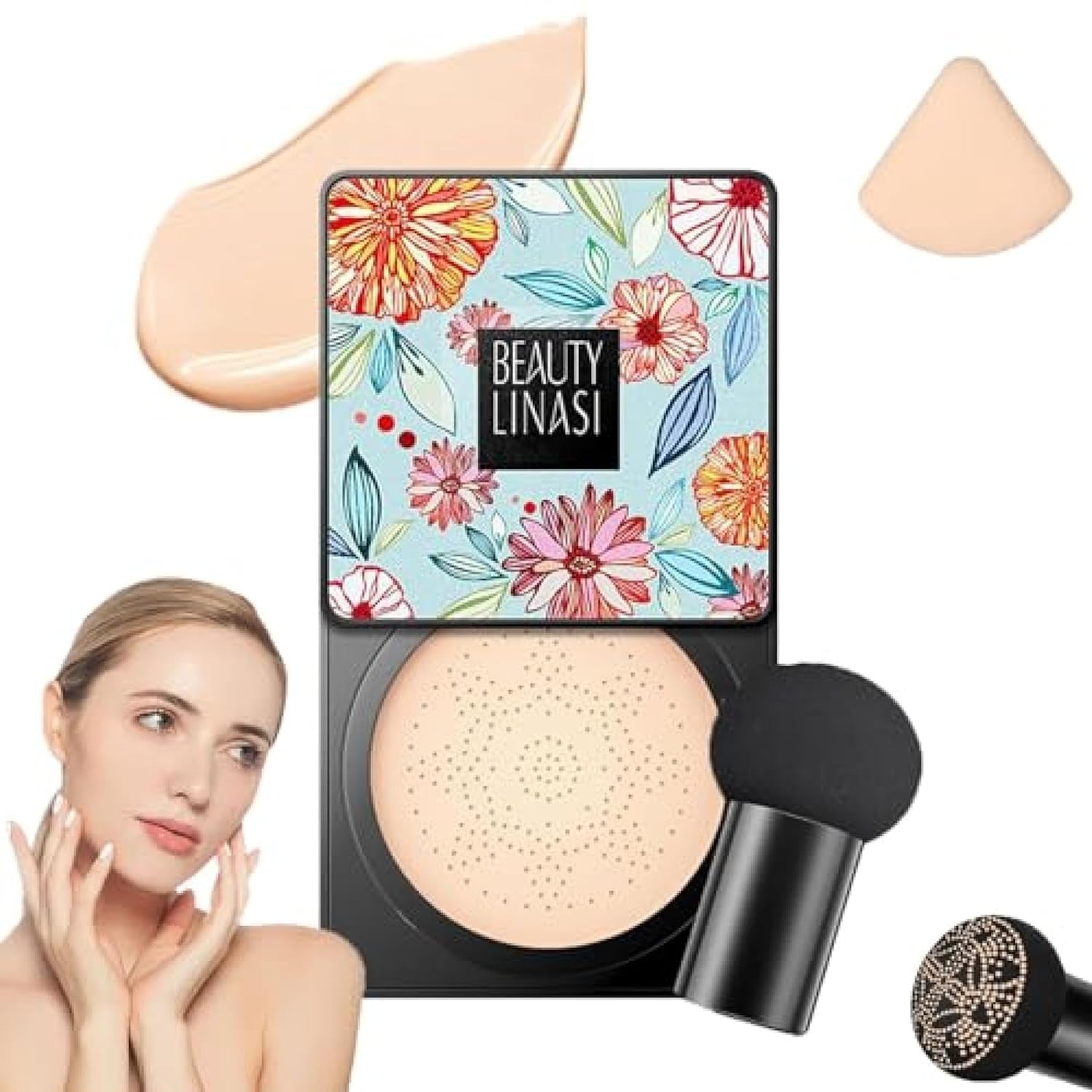 Beauty Cream, Beauty Linasi Clear Cover Beauty Cream, Air Cushion Cc Cream, Moisturizing Concealer, Makeup Long Lasting (A-Lvory