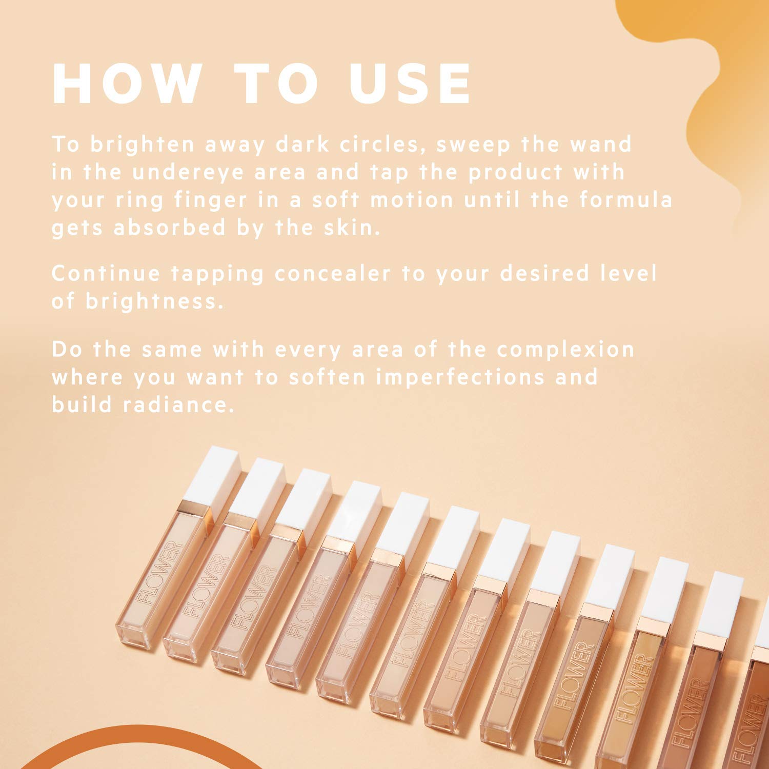 Flower Beauty Light Illusion Full Coverage Concealer- Diffuse Dark Under Eye Circles, Weightless Formula, Crease Proof Makeup (L