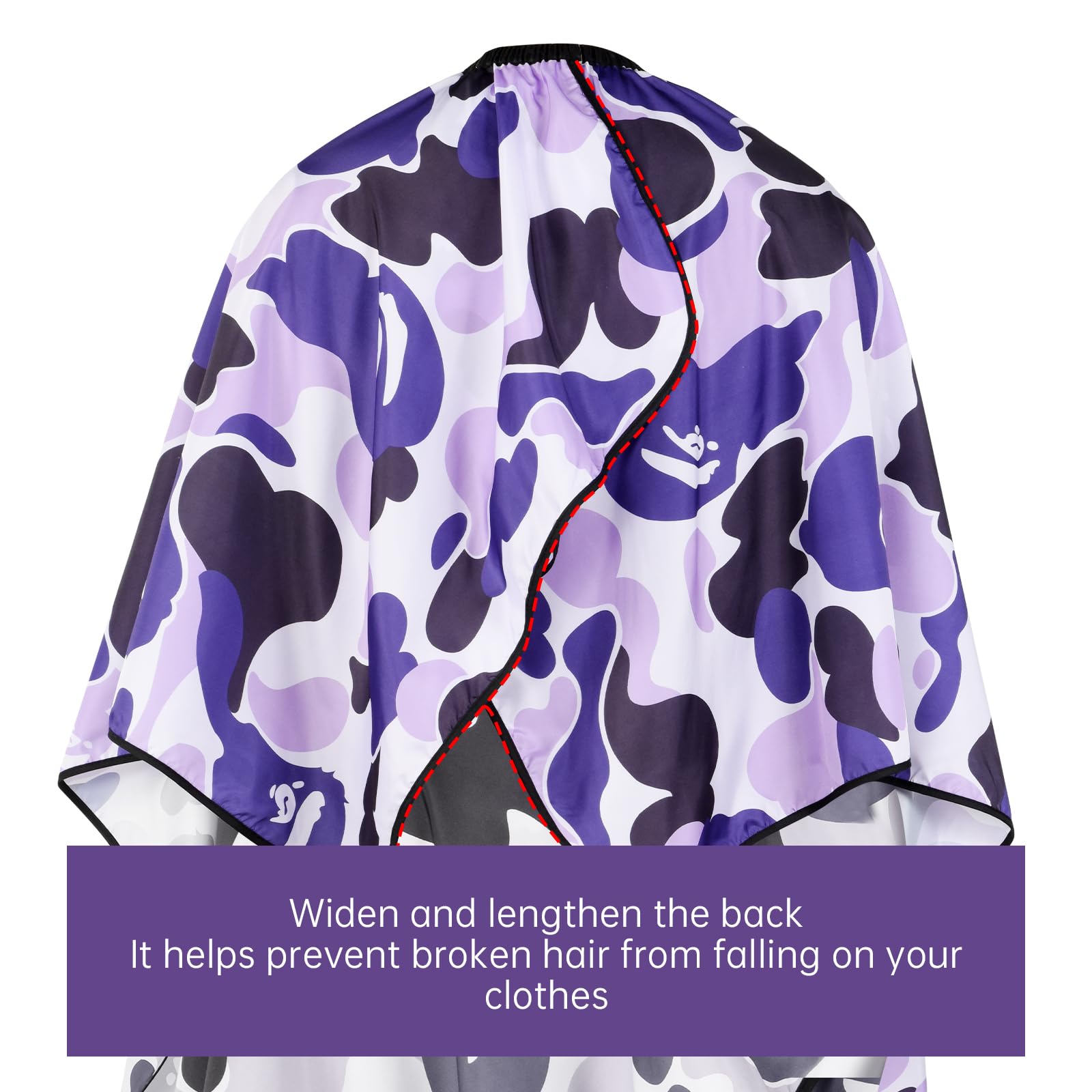 Fahaner Professional Hair Cutting Cape Waterproof Barber Cape For Men Polyester Hair Styling Cape With Elastic Neckline Adjustab