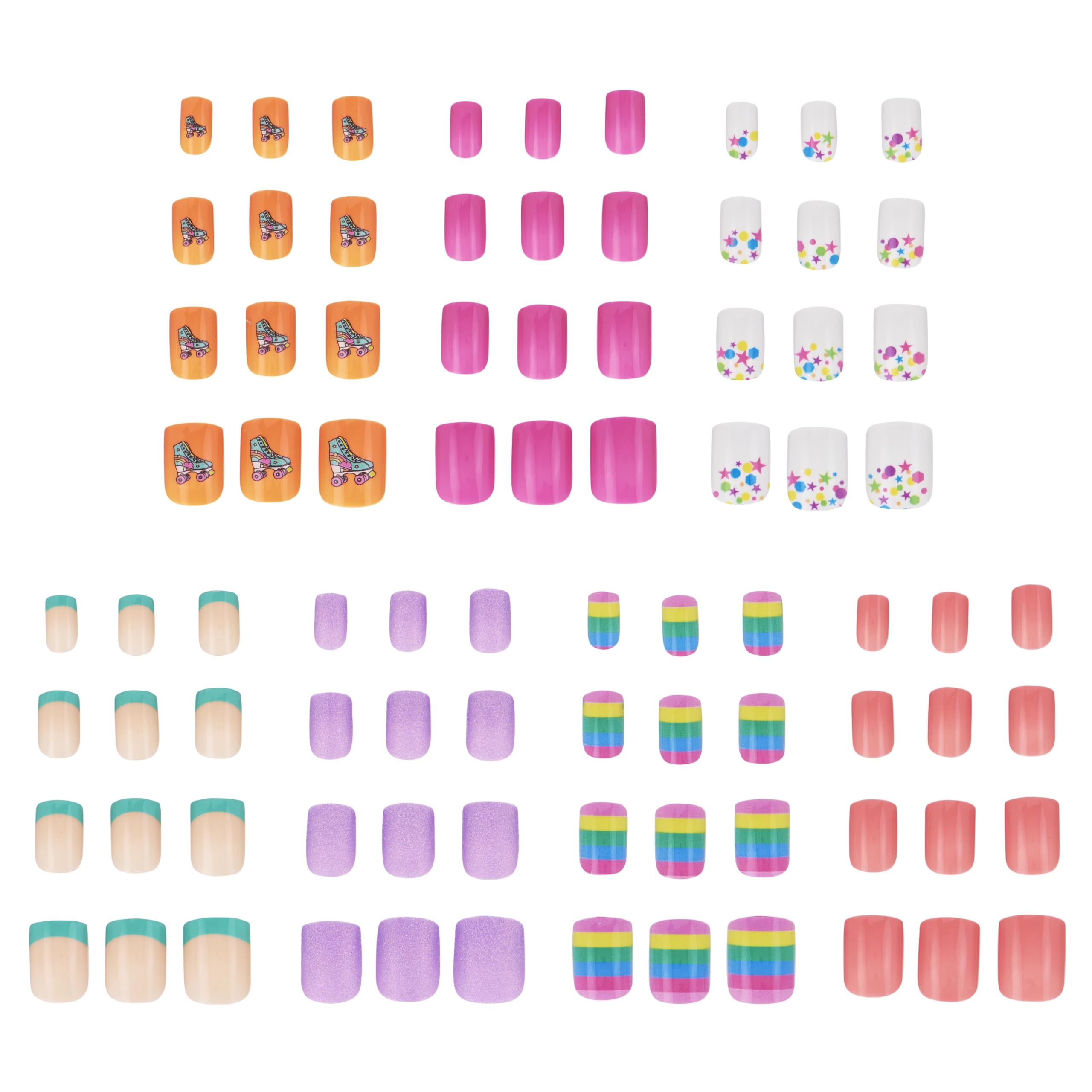 Expressions 7 Day Manicure Collection By Style Essentials - 84Pc Press On Nail Set, Day-Of-The-Week Adhesive False Nails For Gir