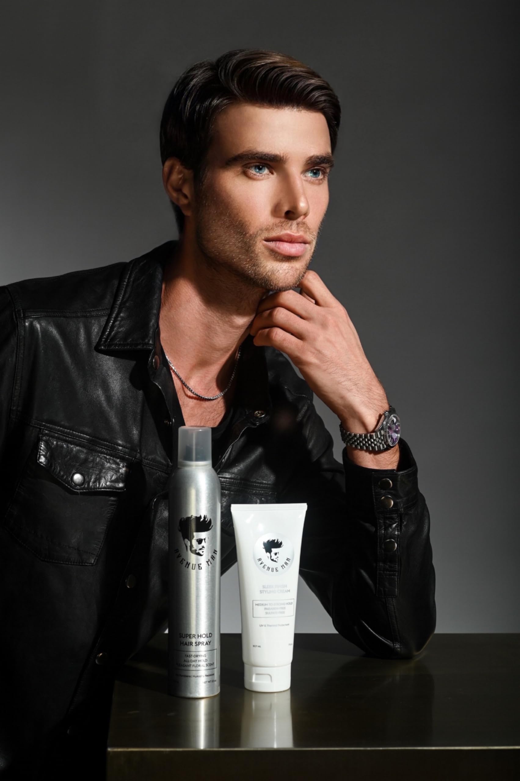 Avenue Man Sleek Finish Styling Cream - Natural & Firm Hold Hair Products With Herbal Extracts For Slick Back Hair Styles - Para