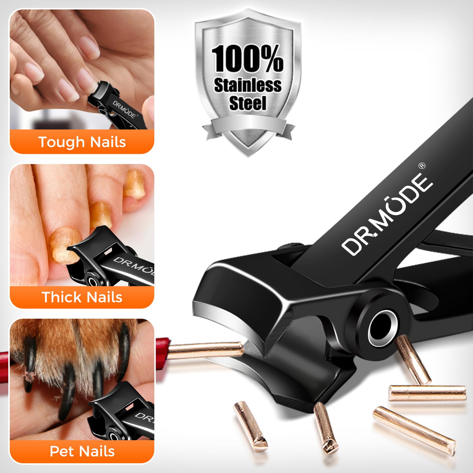 Toenail Clippers For Thick Nails For Seniors, Angled Head Large Toe Nail Clippers For Men With Catcher, Heavy Duty Wide Opening