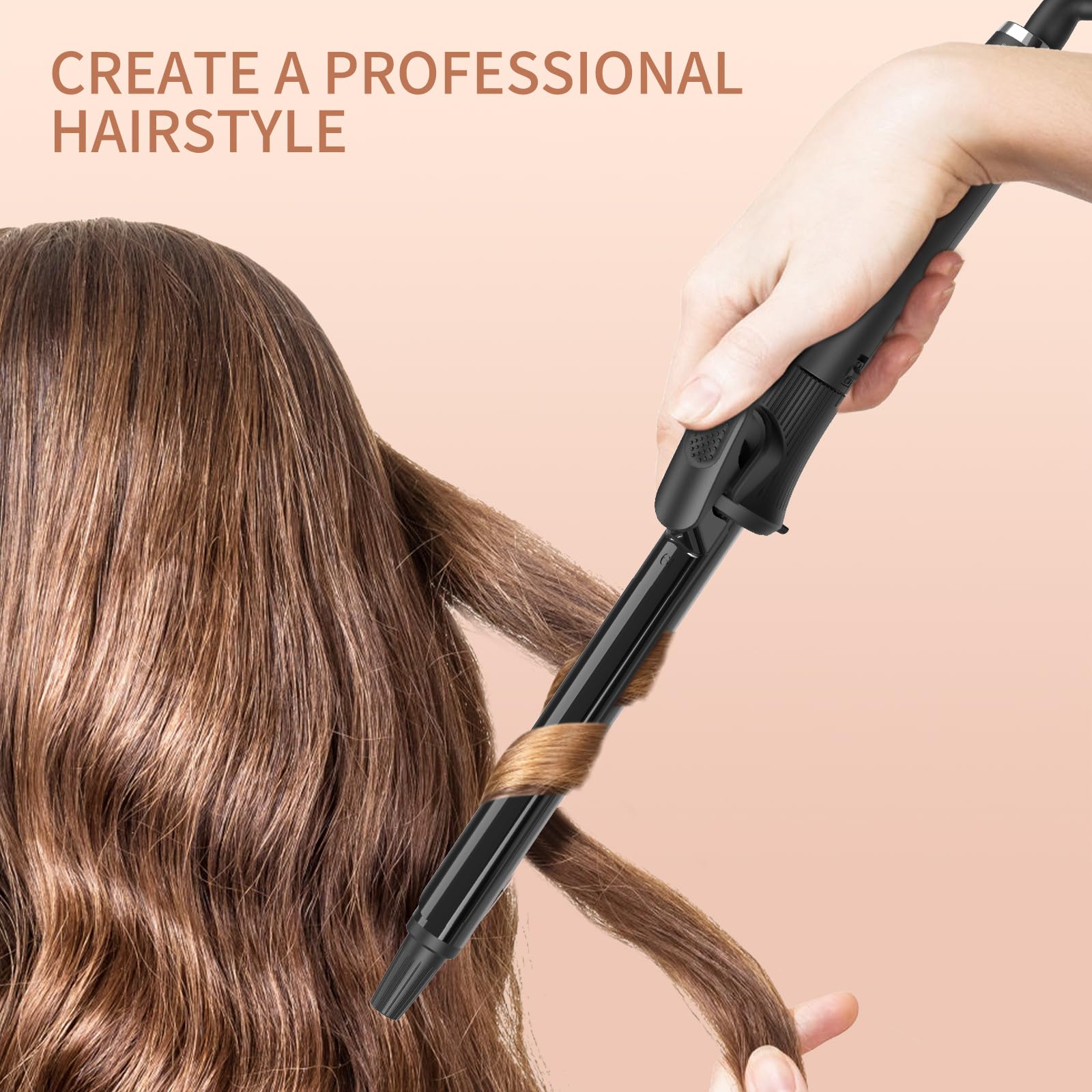 3/4 Inch Curling Iron With Clipped Tourmaline Ceramic Barrel Professional 0.75Inch Hair Curler Up To 450F Dual Voltage For Trave