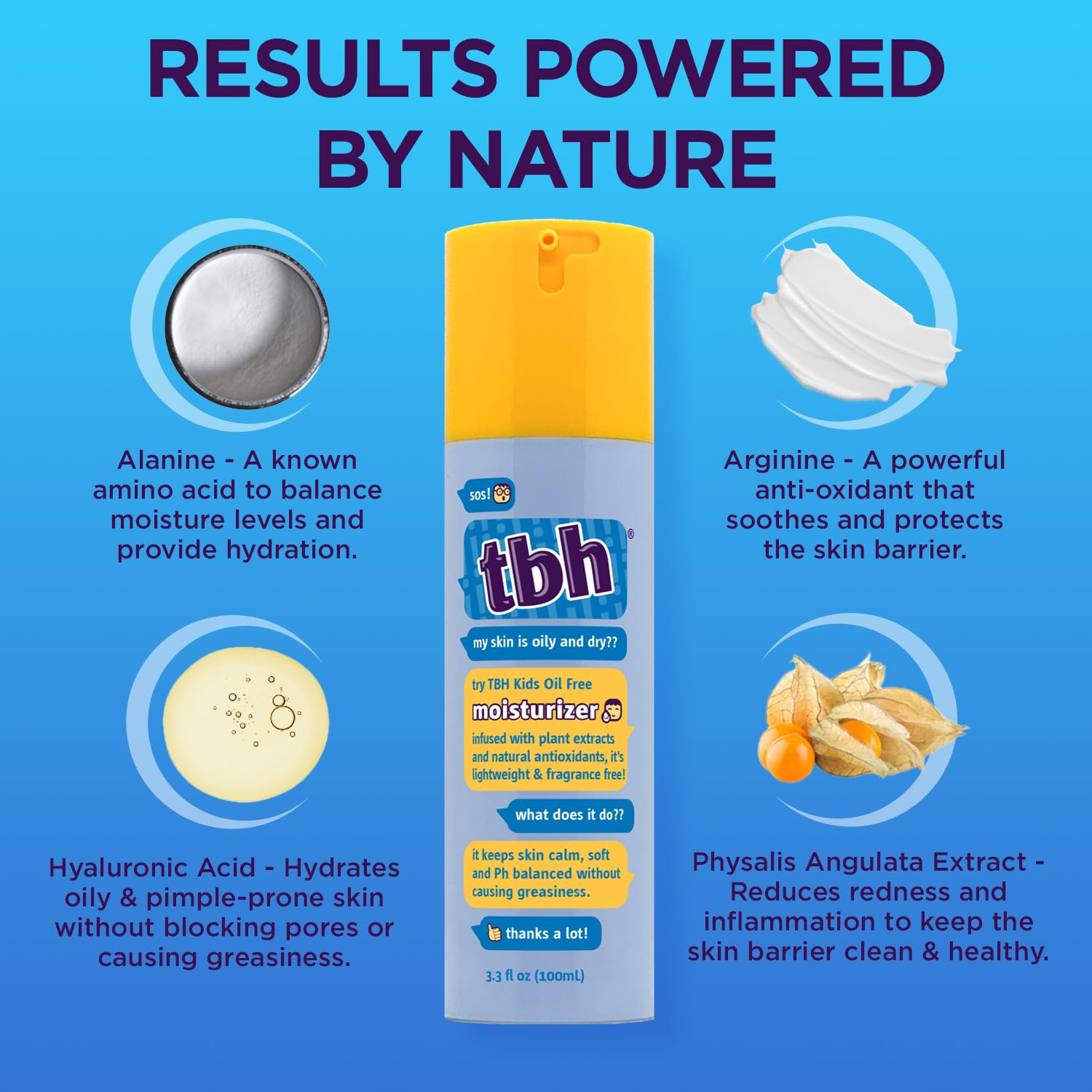 Tbh Gentle Hydrating Face Moisturizer For Kids, Tweens, And Teens With Sensitive Dry Oily Skin - Shine Free Face Moisturizer For