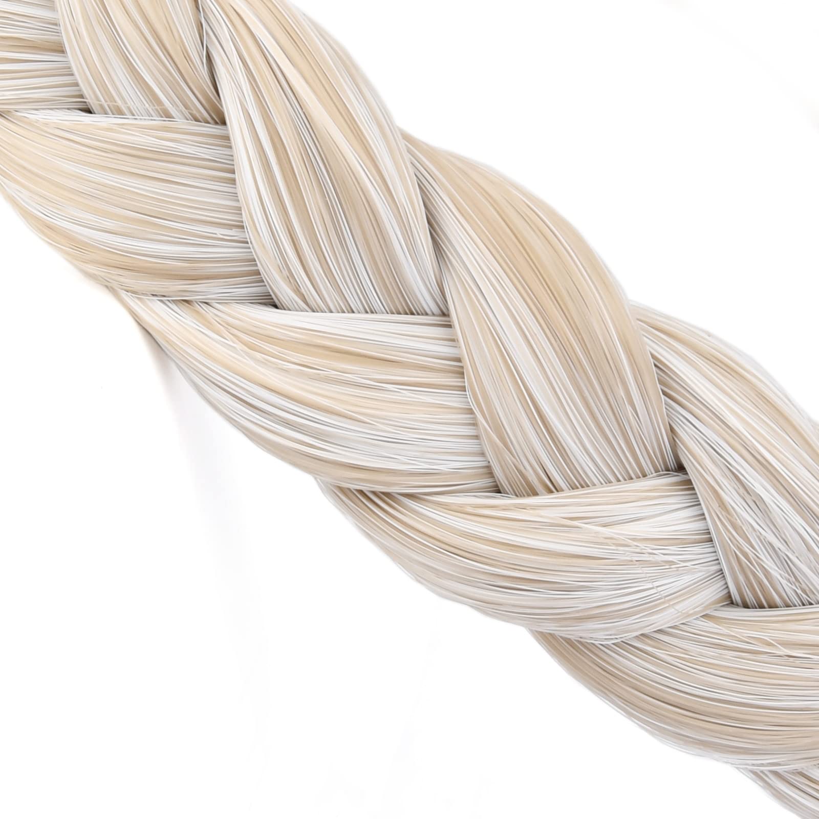 Gledola Braided Headband With Teeth Braids Hairband With Tooth Synthetic Hair Band Plaited Hairband For Women (White Blonde)