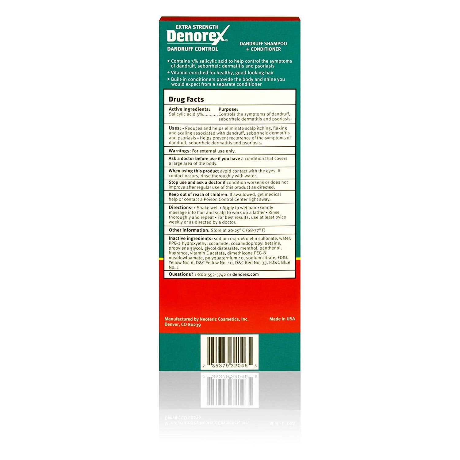 Denorex Extra Strength Dandruff Shampoo + Conditioner 10 Oz (Pack Of 3)