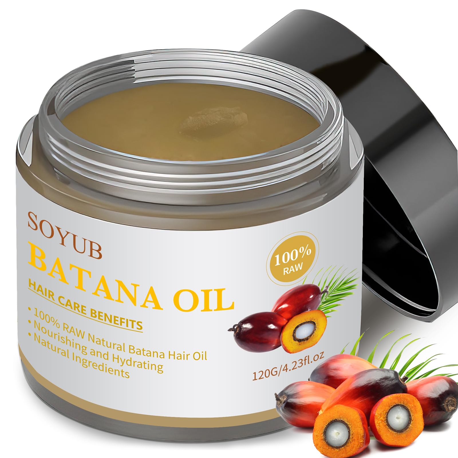 Batana Oil for Hair Growth - 100% Unrefined Batana Oil - Dr. Sebi Raw Batana Oil from Honduras - Prevents Hair Loss, Promotes Ha