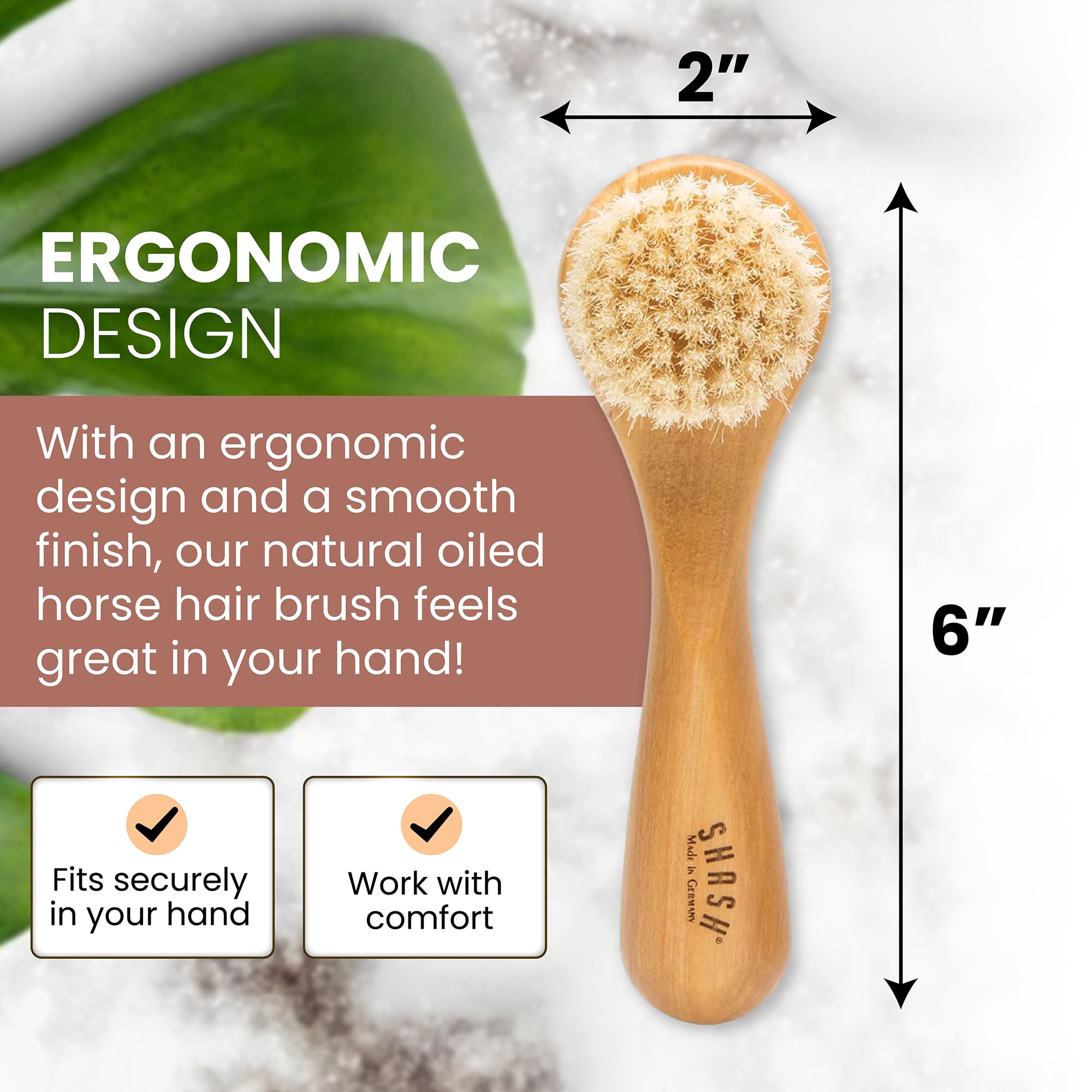 Since 1869 Hand Made In Germany - Sustainable Exfoliating Face Brush, Scrub Cleansing Brush, Exfoliates Skin To Help Reduce Flak