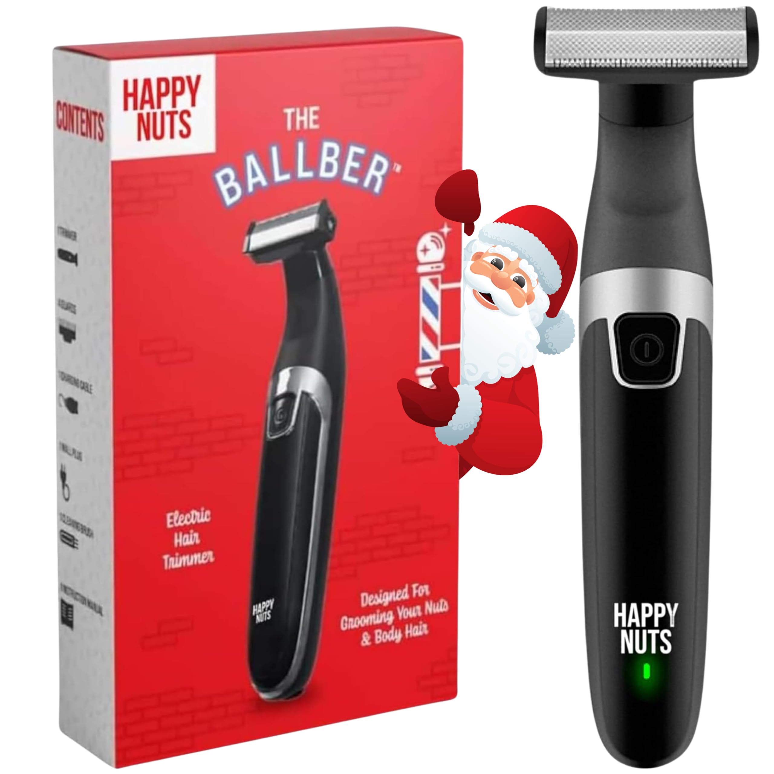 Happy Nuts The Ballber Electric Body Hair Trimmer For Men - Mens Body Groomer Kit For Privates - Waterproof Shaver For Hard To R