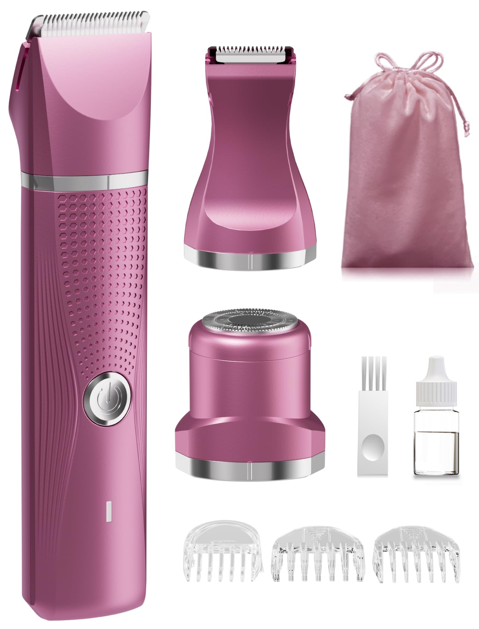 Unibono 3-In-1 Electric Razor For Women - Waterproof Women Bikini Trimmer,Rechargeable Electric Shaver For Women,Pubic Hair Trim