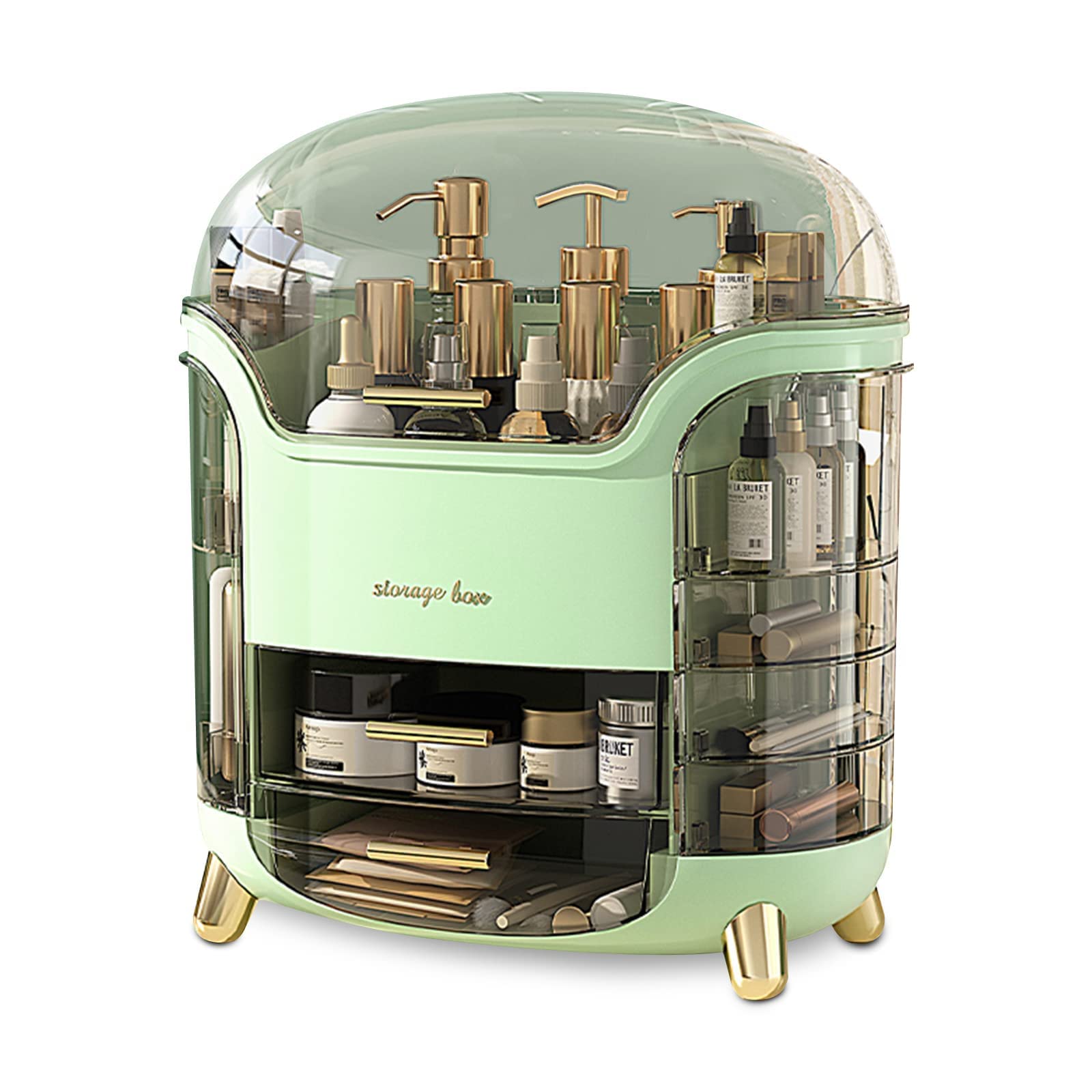 Omeily Makeup Organizer Countertop Cosmetic Storage Box Cosmetic Organizer Makeup Storage Organizer Box skincare organizers Make