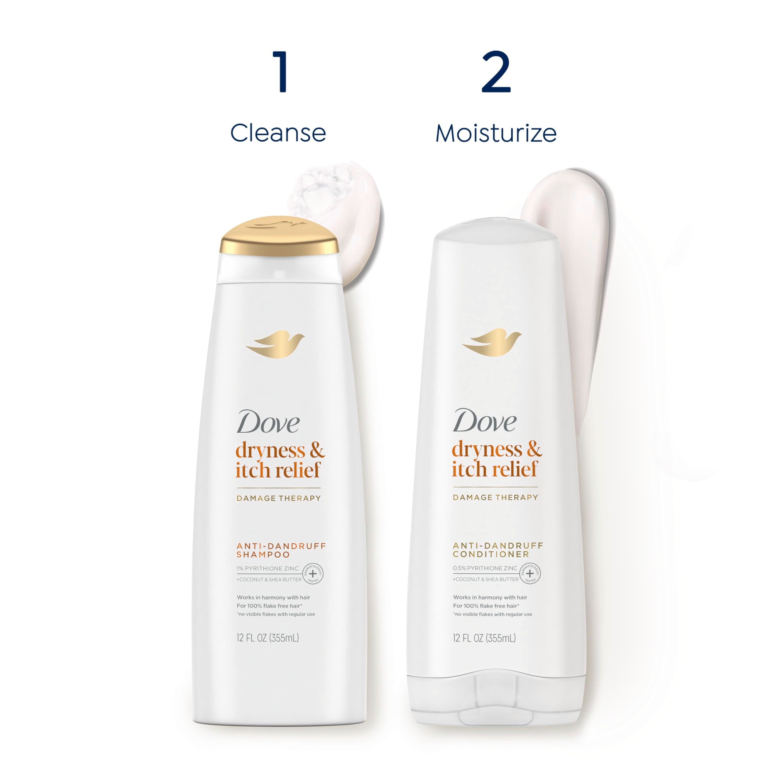 Dove Dermacare Scalp Anti-Dandruff Conditioner Dryness And Itch Relief Dry And Itchy Scalp With Pyrithione Zinc 12 Fl Oz