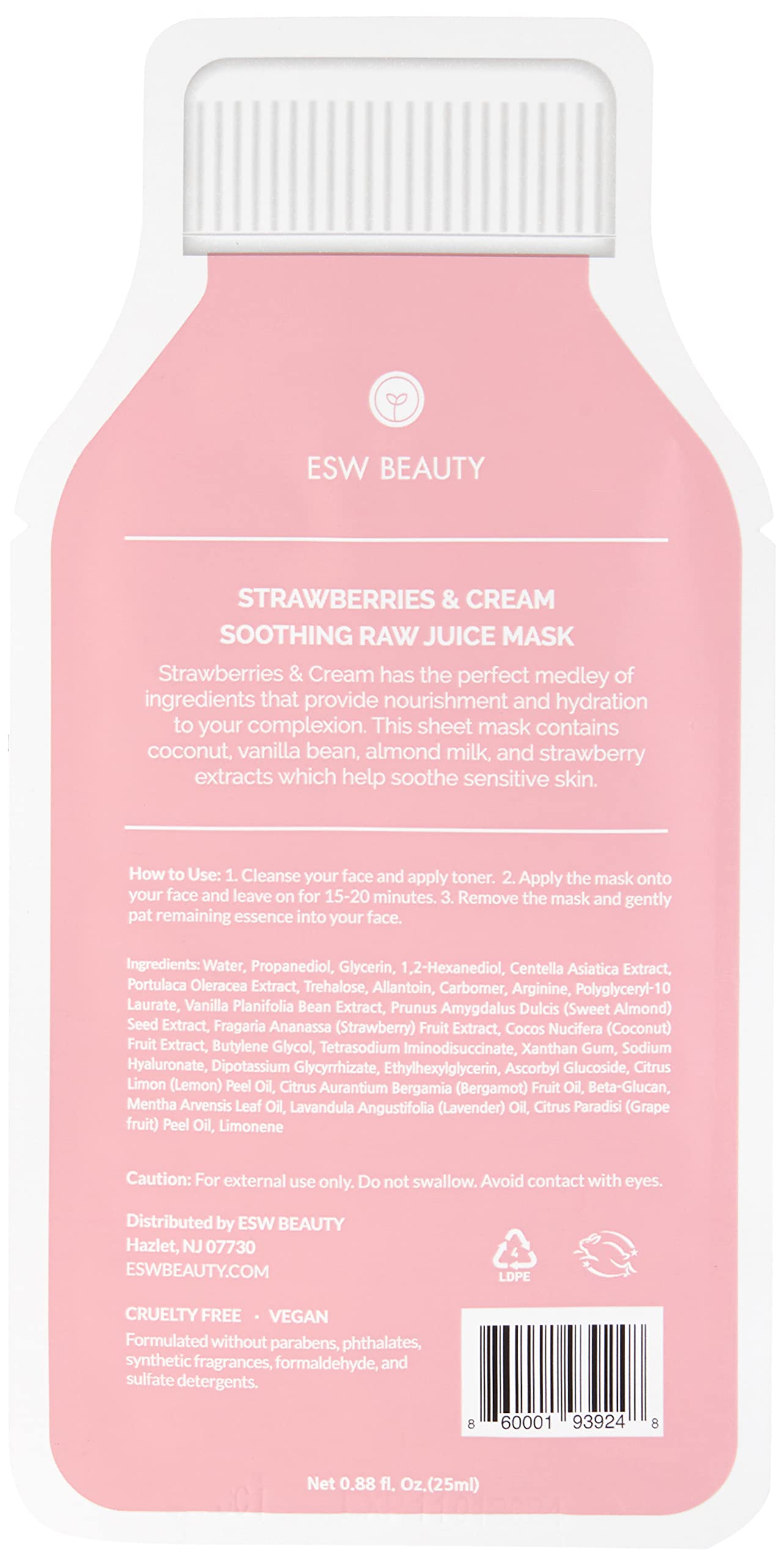 Esw Beauty Strawberries & Cream Soothing Raw Juice Mask