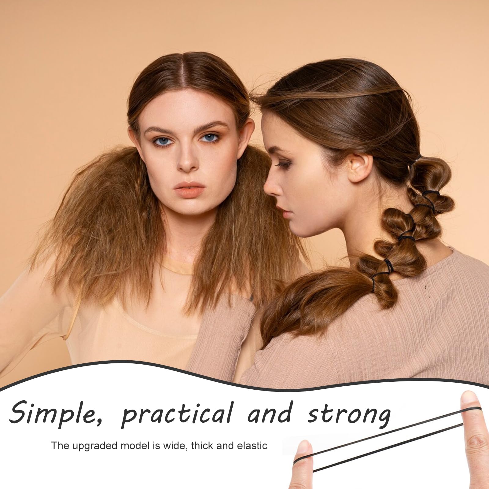 2500 Pcs Hair Bands, Elastic Hair Band, Mini Hair Rubbers Ties With 2 Pcs Topsy Tail Hair Tools For Girls Ponytail Hair Accessor