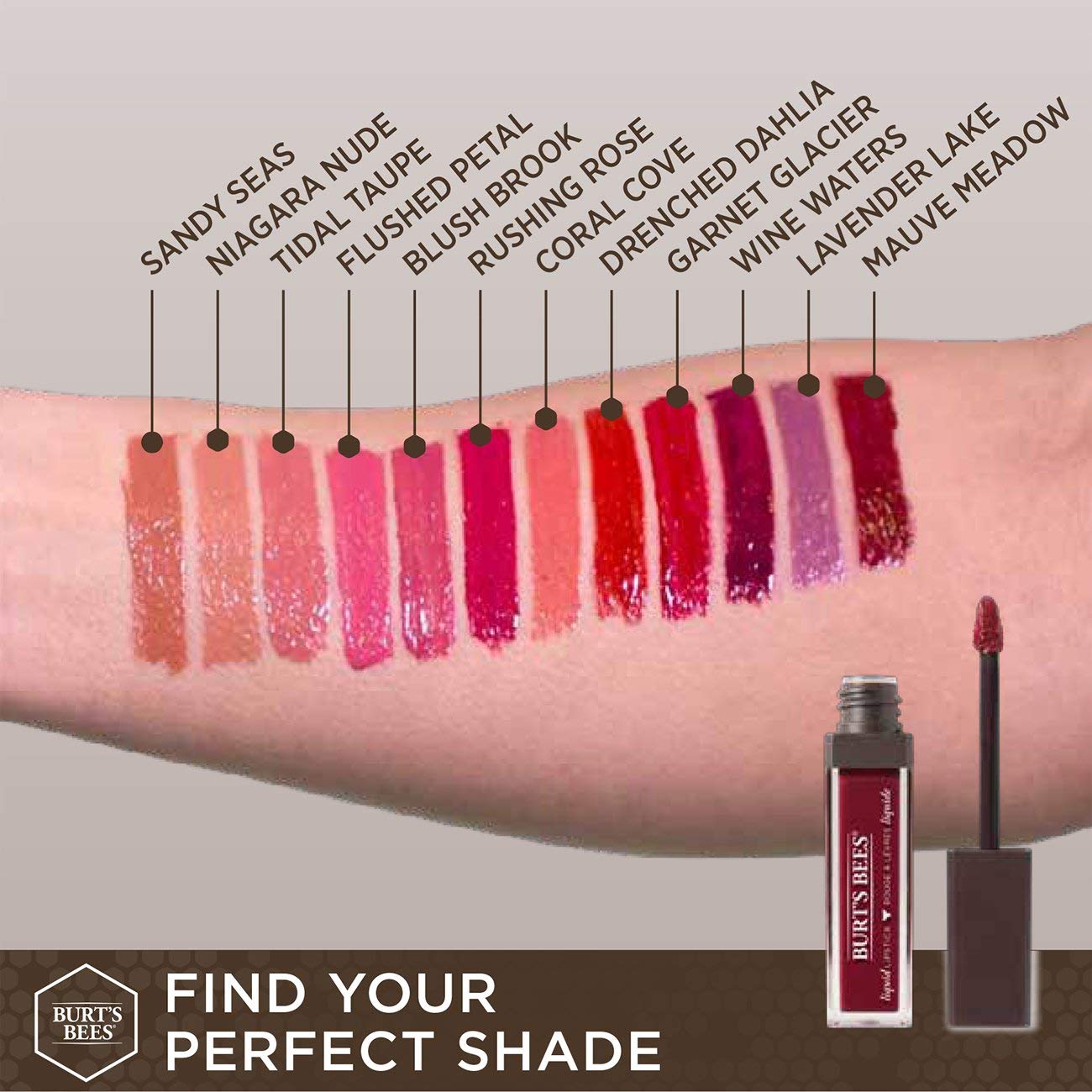 Burt'S Bees 100% Natural Glossy Liquid Lipstick, Lavender Lake, 1 Tube