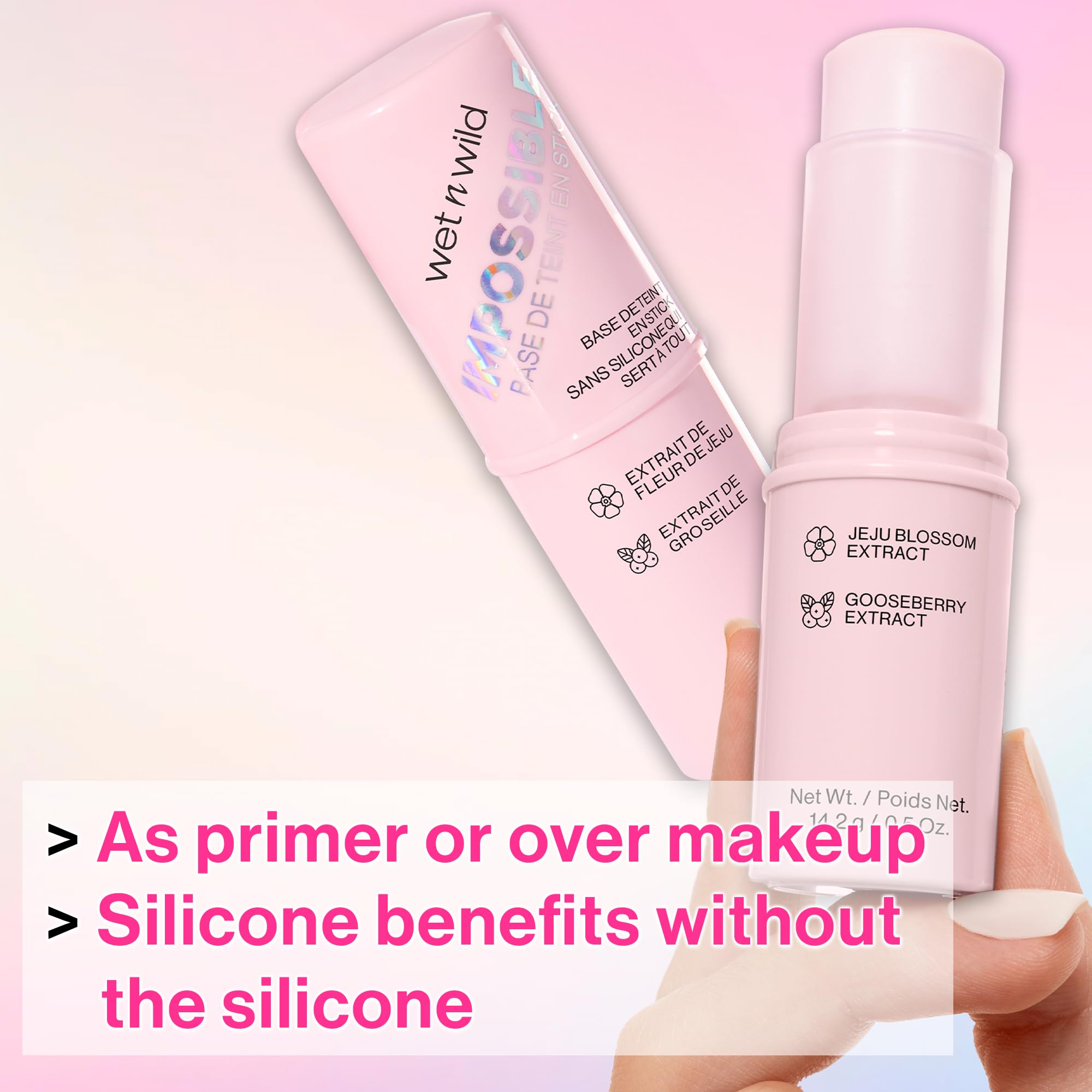 Wet N Wild Impossible Primer Stick, Enriched With Gooseberry & Jeju Blossom For A Brightening Durable Makeup Base, Vegan & Cruel
