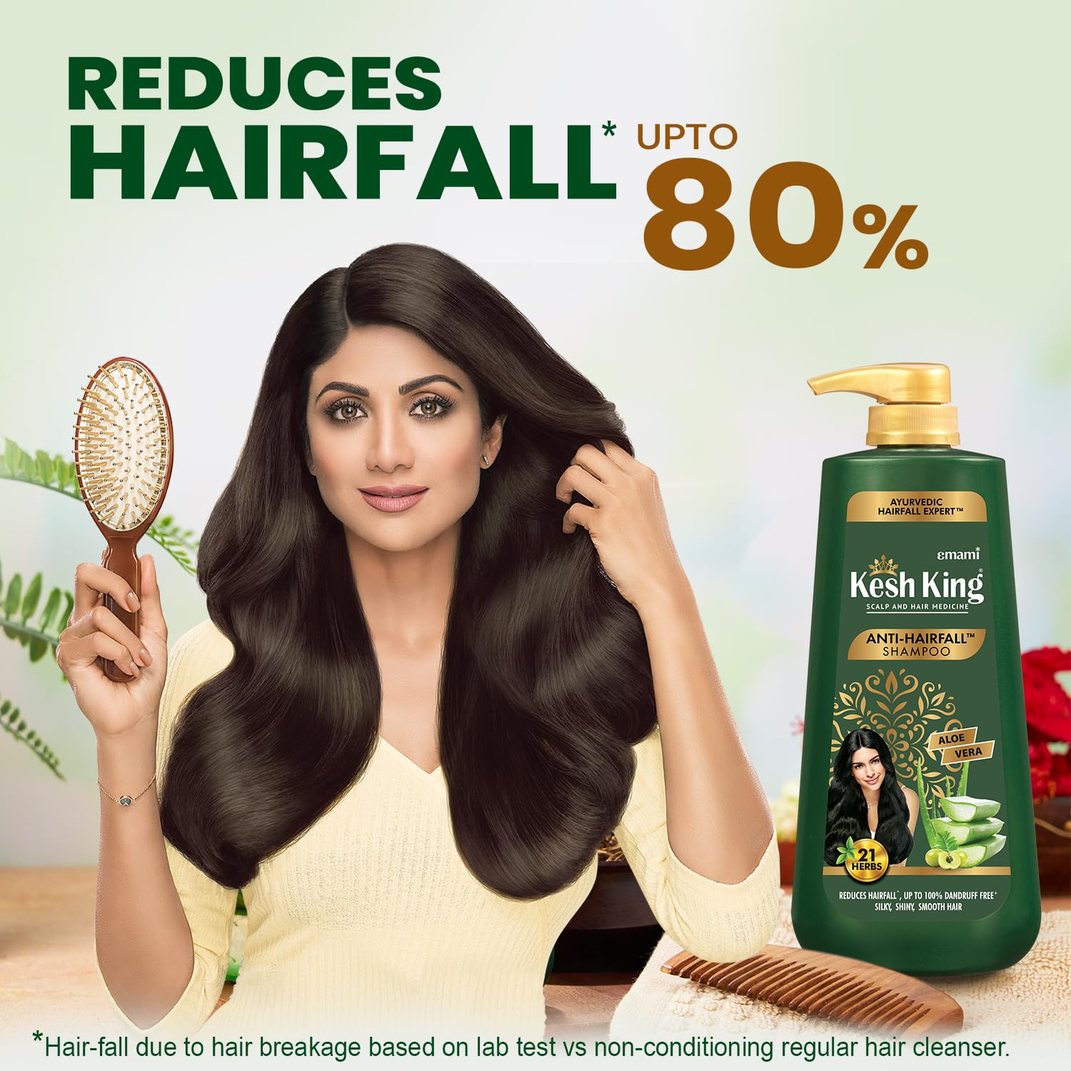 Emami Kesh King Anti Hairfall Shampoo | With 21 Ayurvedic Herbs & Aloe Vera | Provides Healthy Nourished Scalp | For Shiny & Smo