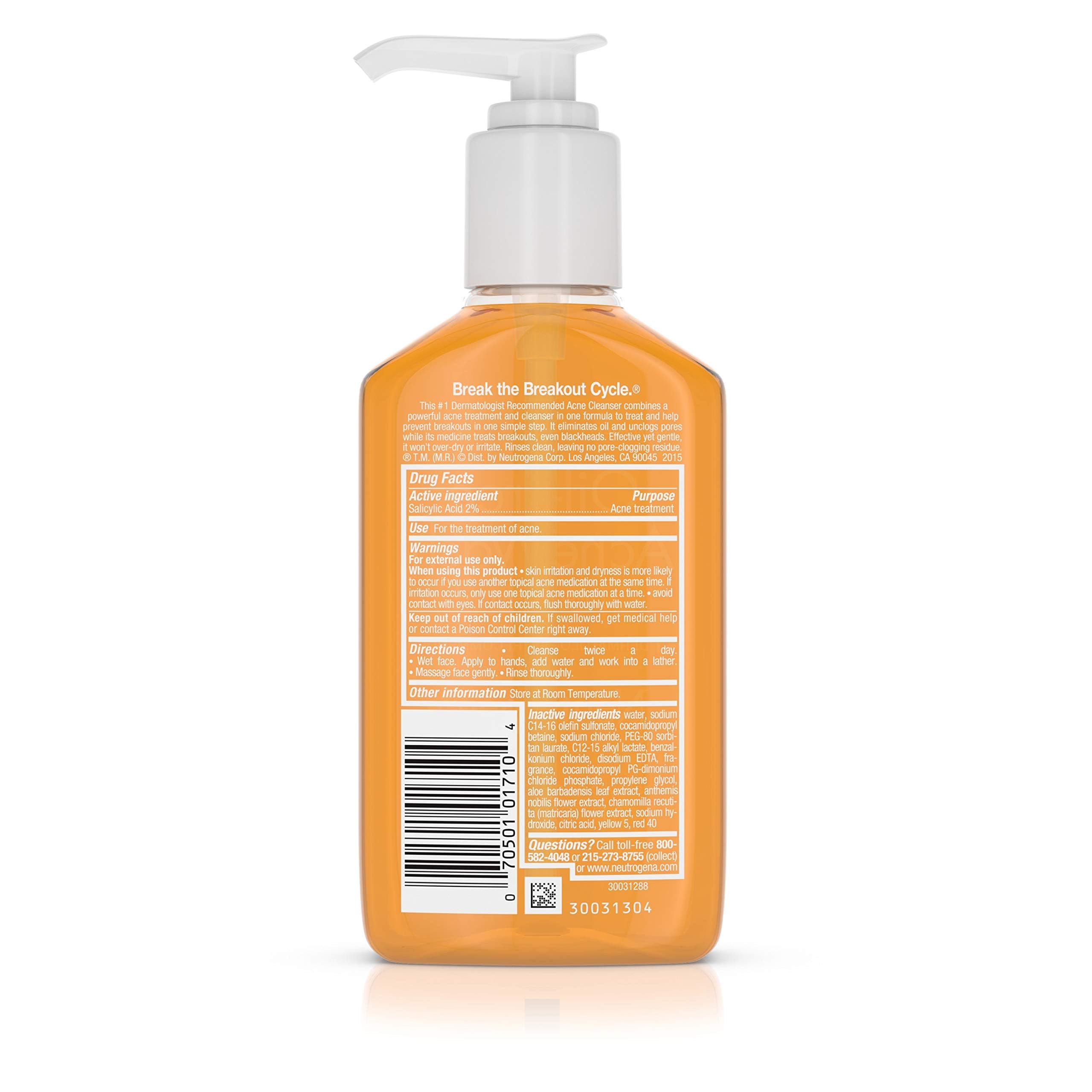 Neutrogena Oil-Free Salicylic Acid Acne Treatment Acne Wash-6 Oz