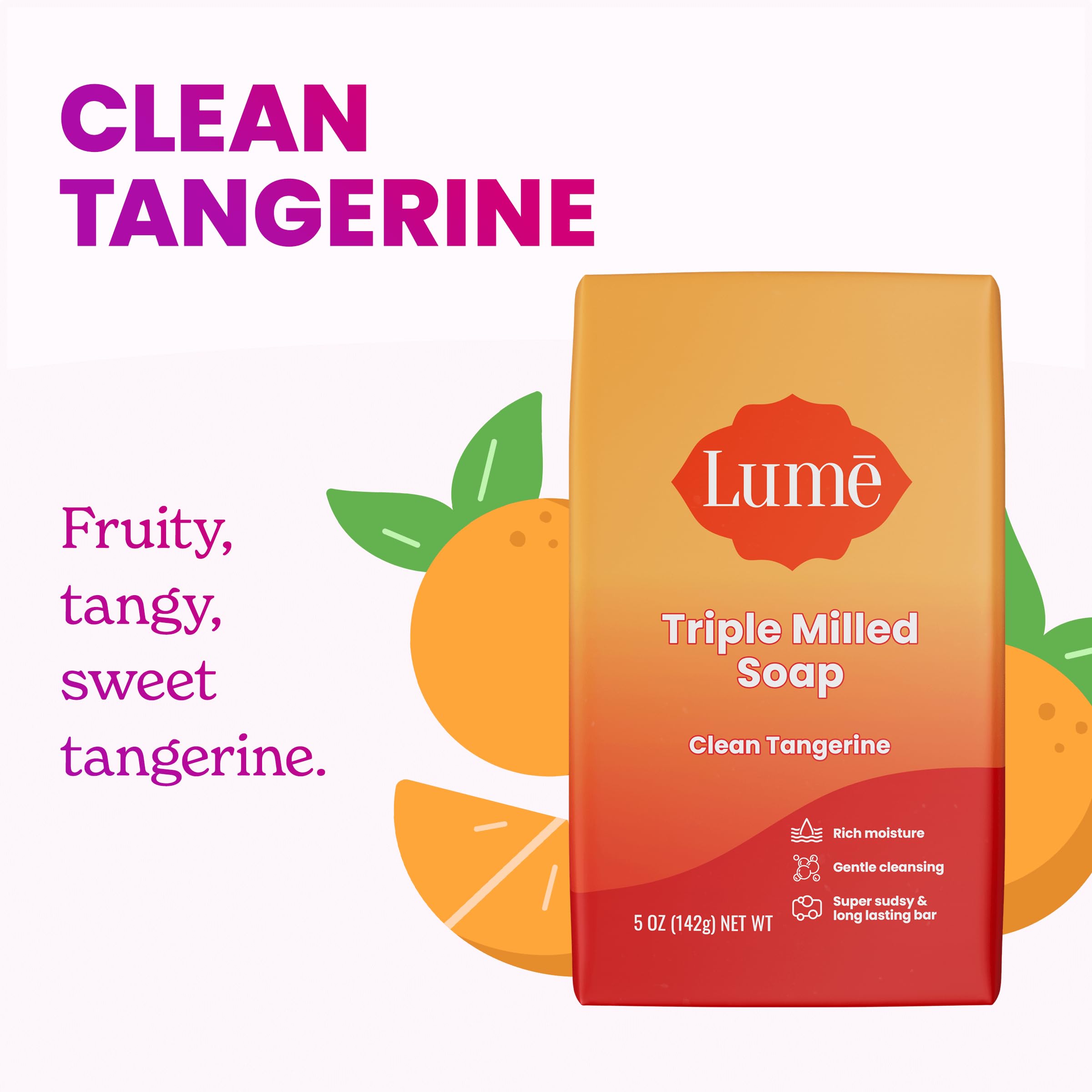 Lume Whole Body Deodorant And Soap - 2.6 Ounce Solid Stick With 72 Hour Odor Control (Pack Of 2) And 5 Ounce Triple Milled Soap