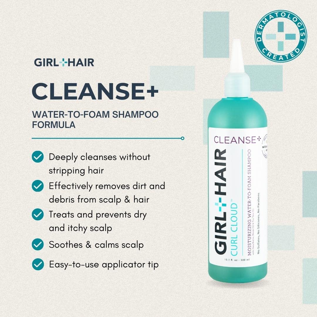 Girl+Hair Cleanse+ Moisturizing Shampoo | Restorative For Dry, Damaged Hair | Treat Dry, Itchy Scalp | With Shea Butter, Tea Tre