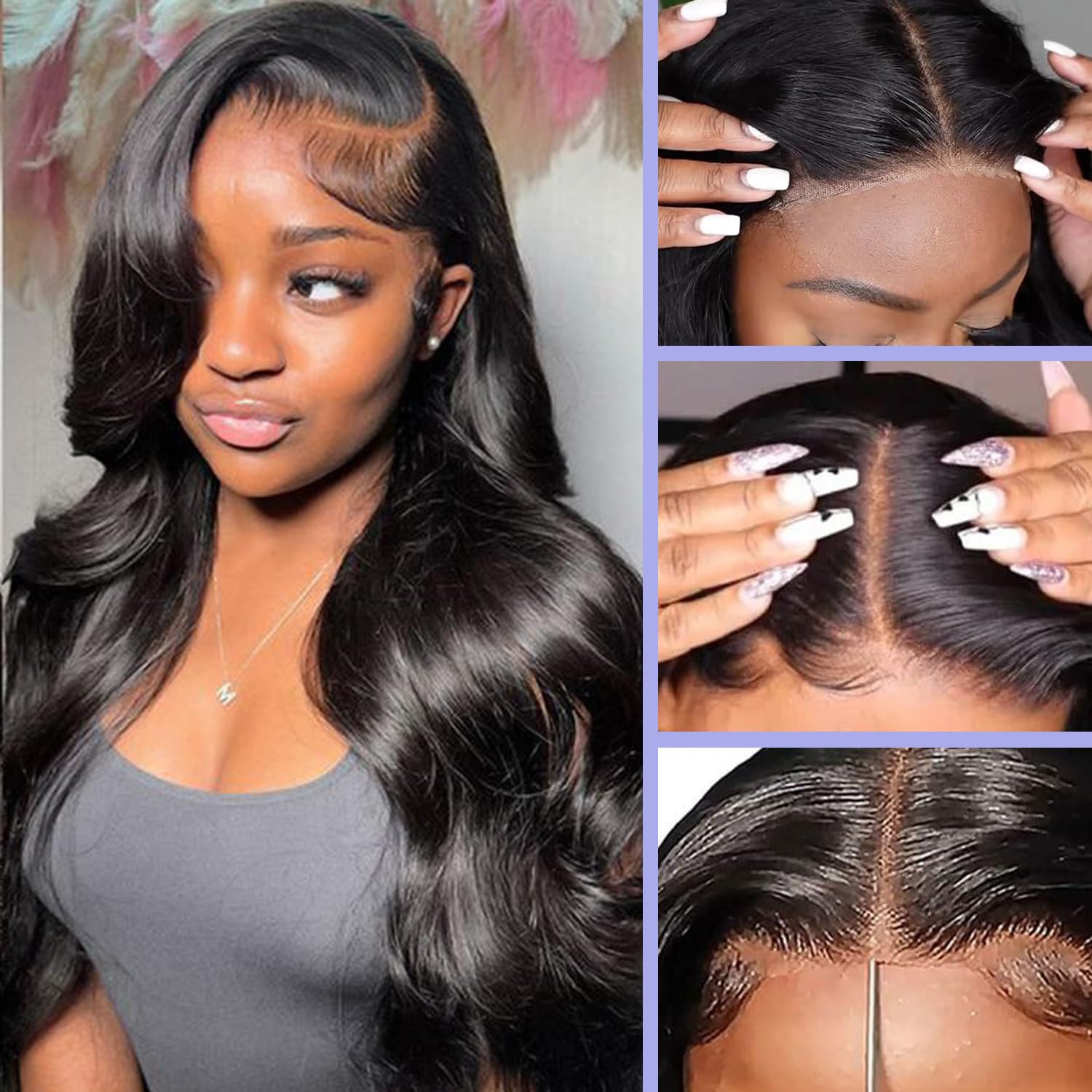 Fascara Glueless Wigs Human Hair 5X5 Body Wave Wear And Go Wigs Glueless Human Hair Wig Pre Plucked 20Inch Lace Front Wigs Human