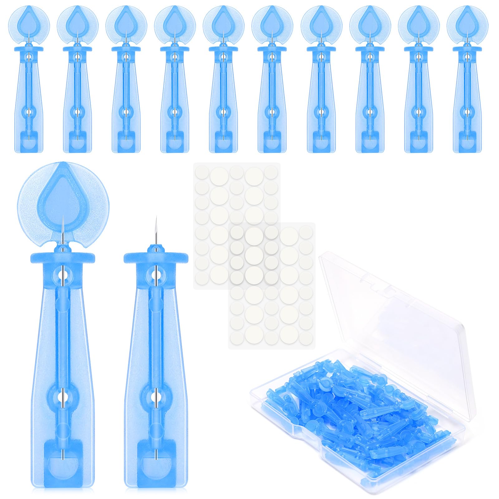 50PCS Disposable Acne Needle and 72 Dots Pimple Stickers - Ultrafine Pimple Needle Pick Acne Tool Easily Pimple Popper Acne Need