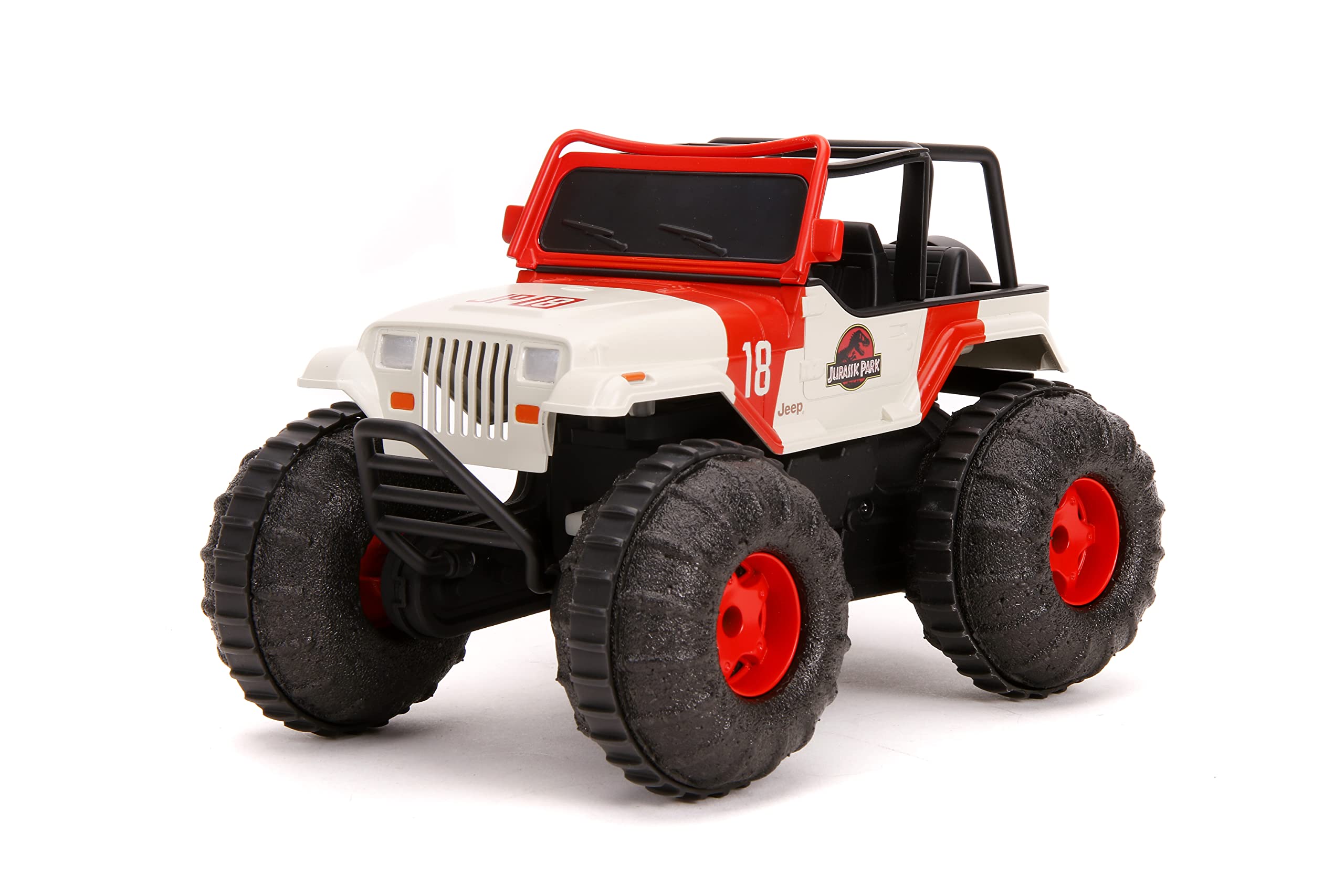 Jada Toys Jurassic World 105 Jeep Wrangler Water And Land Rc Radio Control Cars, Toys For Kids And Adults