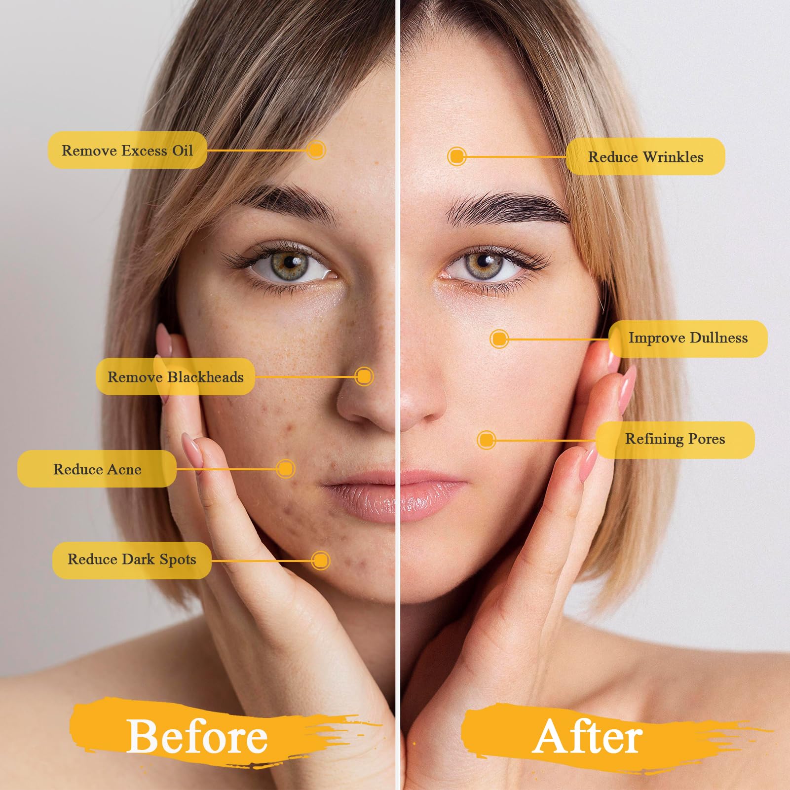 Pjordo Clay Mask Kit, Turmeric Vitamin C Clay Mask, Avocado Clay Mask, Rose Clay Mask, Facial Mask Skin Care Set For Deep Cleans