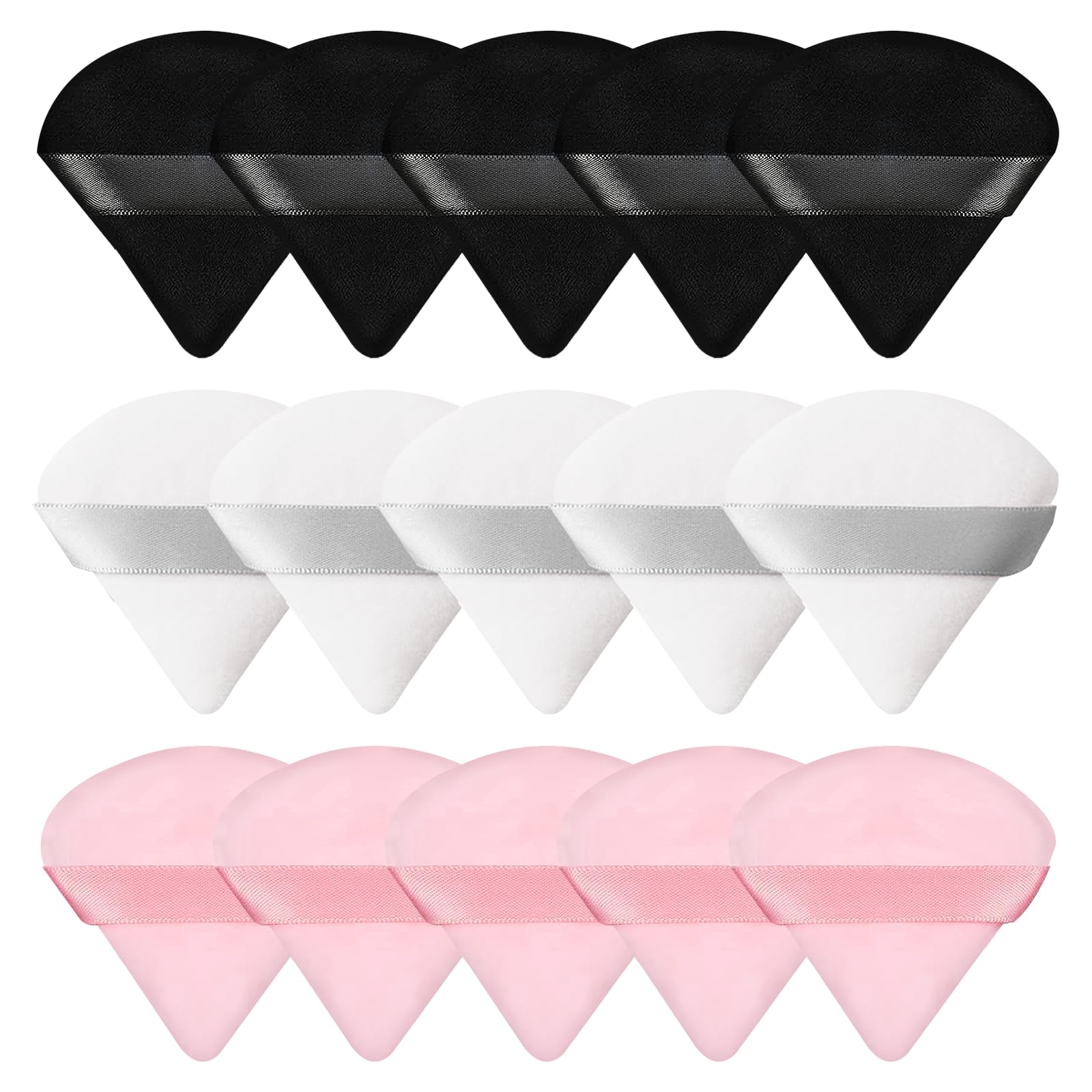 Pimoys 15 Pieces Powder Puff Face Triangle Makeup Puffs for Loose Powder Setting Powder Foundation Sponge Beauty Makeup Tool