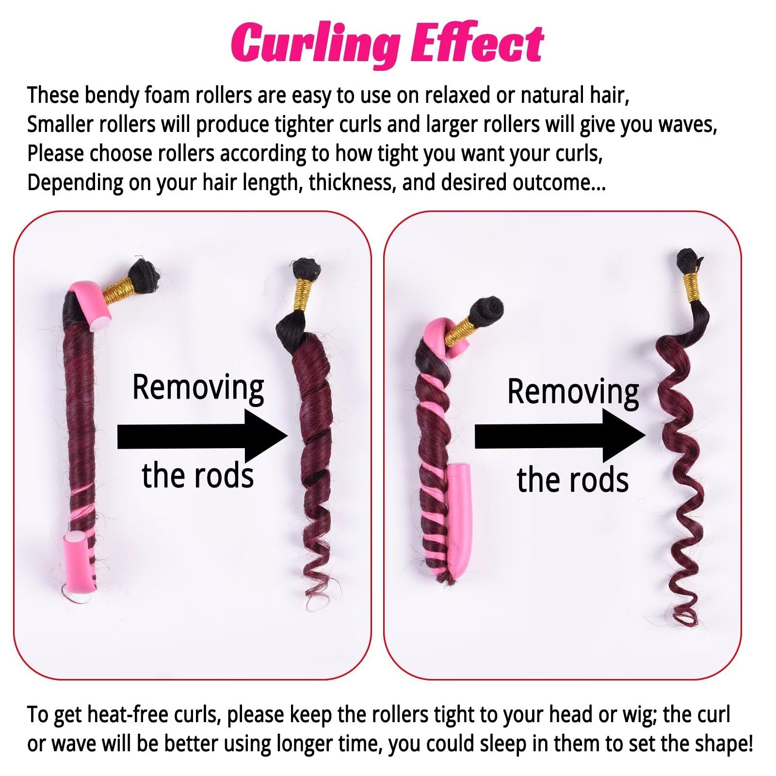 Royota 30Pcs 9.45'' Flexible Curling Rods,Heatless Twist Soft Foam Hair Rollers Home Use For Women Girls Long And Short Hair To