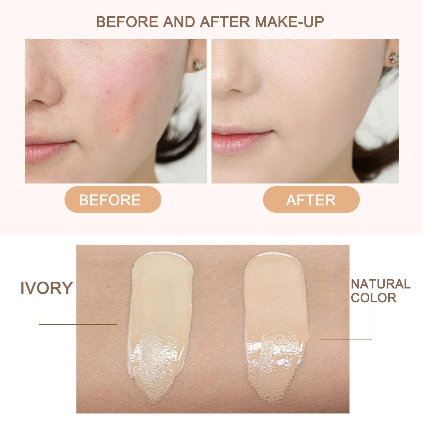 Beauty Cream, Beauty Linasi Clear Cover Beauty Cream, Air Cushion Cc Cream, Moisturizing Concealer, Makeup Long Lasting (A-Lvory