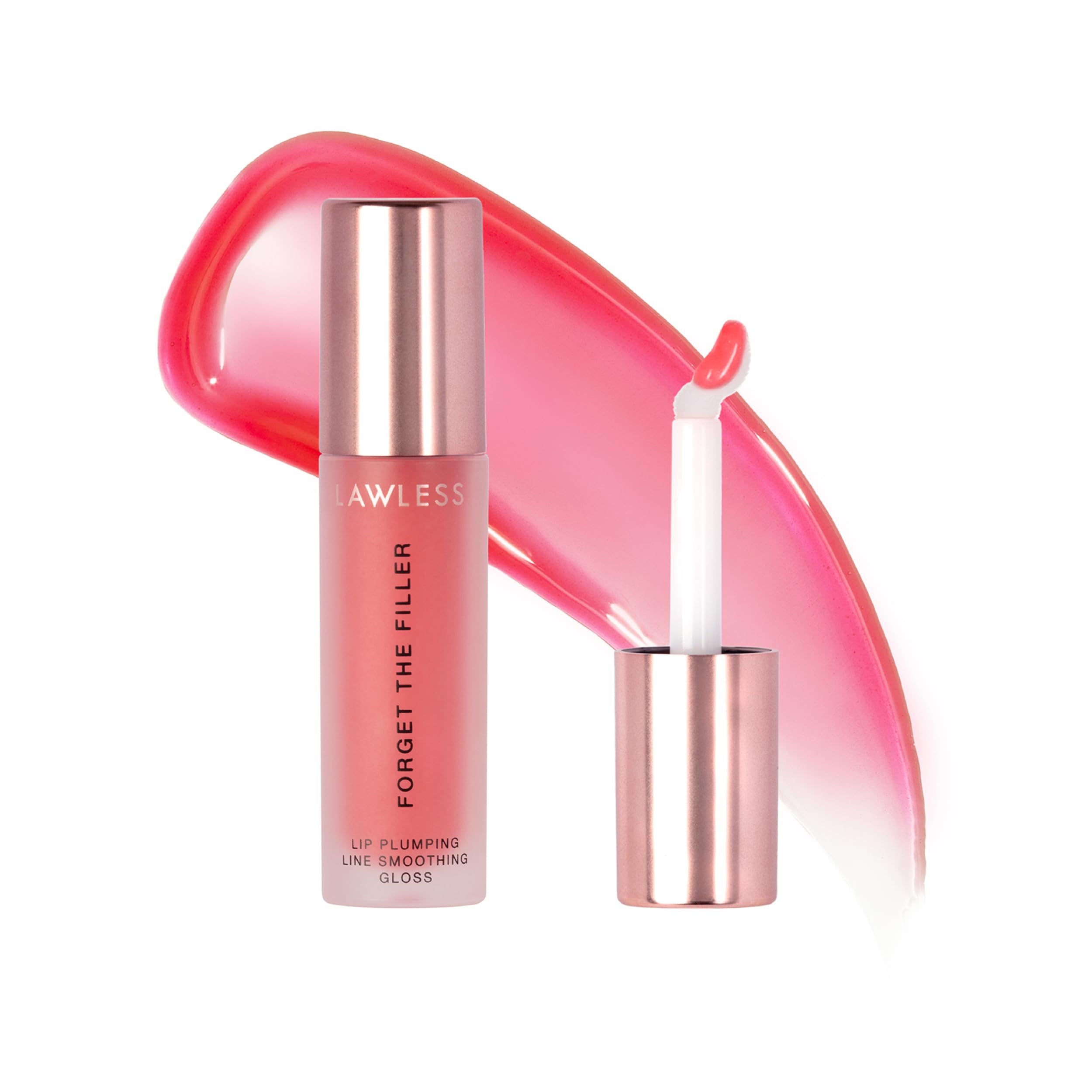 Lawless Forget the Filler Lip Plumping Line Smoothing Gloss - Cherry Vanilla - Premium Volumizing Lip Gloss with Natural Ingredi