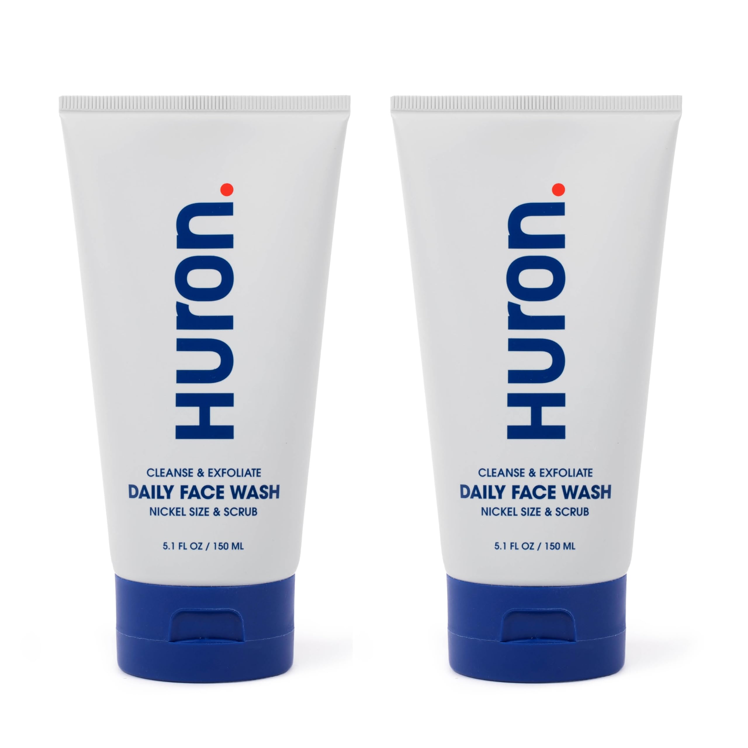 Huron Mens Face Wash - Daily Deep Facial Cleanser & Mild Exfoliator - Cleans, Conditions, & Hydrates Skin - Subtle Energizing Sc