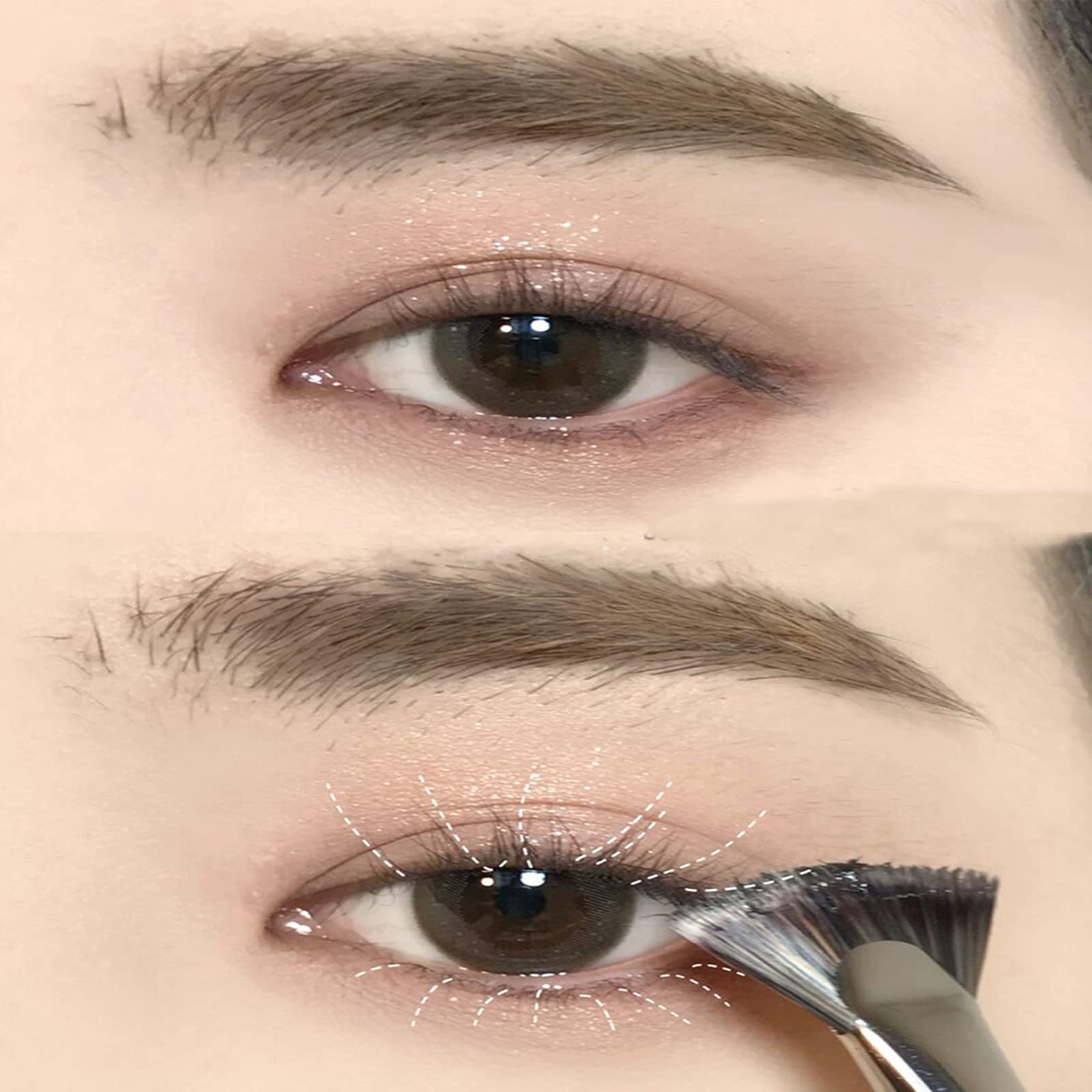 Teonei Fan Mascara Brushes Eyelash Eyebrow Brush Makeup Brush Eye Lashes Makeup Tools Eyelash Brush Eyebrow Brush Eye Shadow Bru