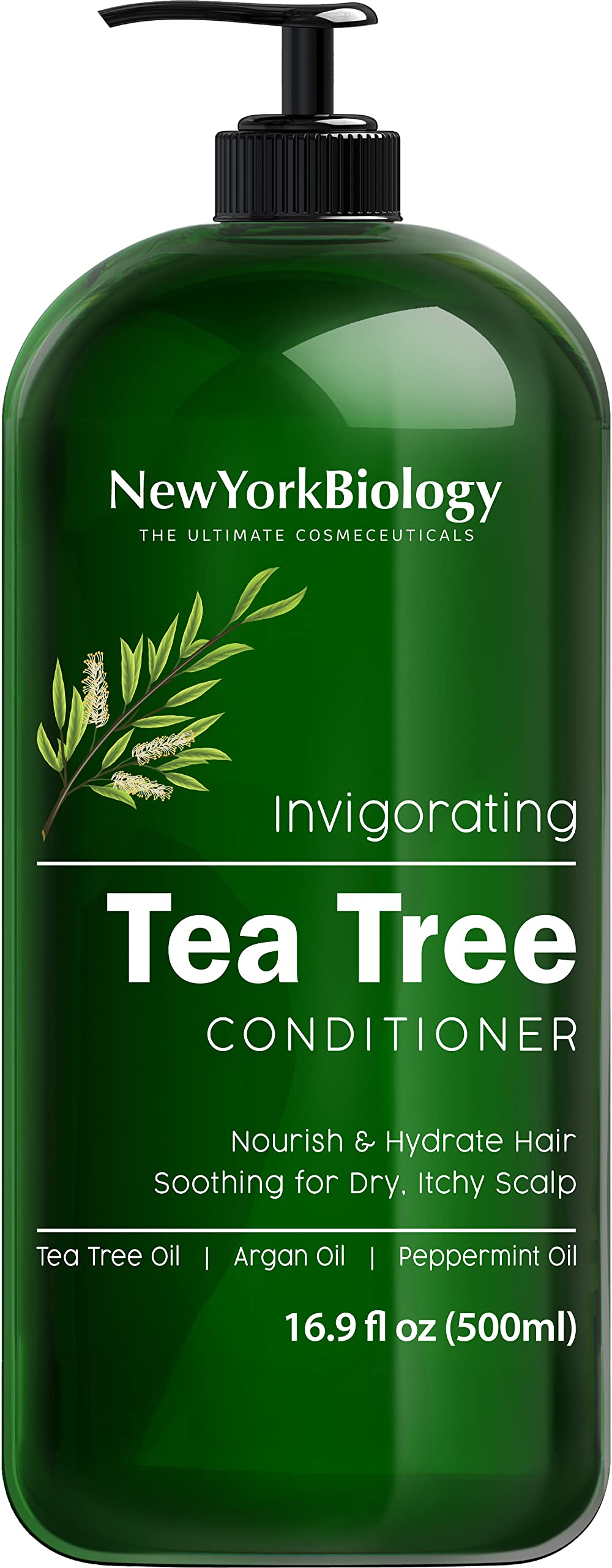 New York Biology Tea Tree Conditioner - Deep Cleanser - Relief for Dandruff and Dry Itchy Scalp - Therapeutic Grade - Helps Prom