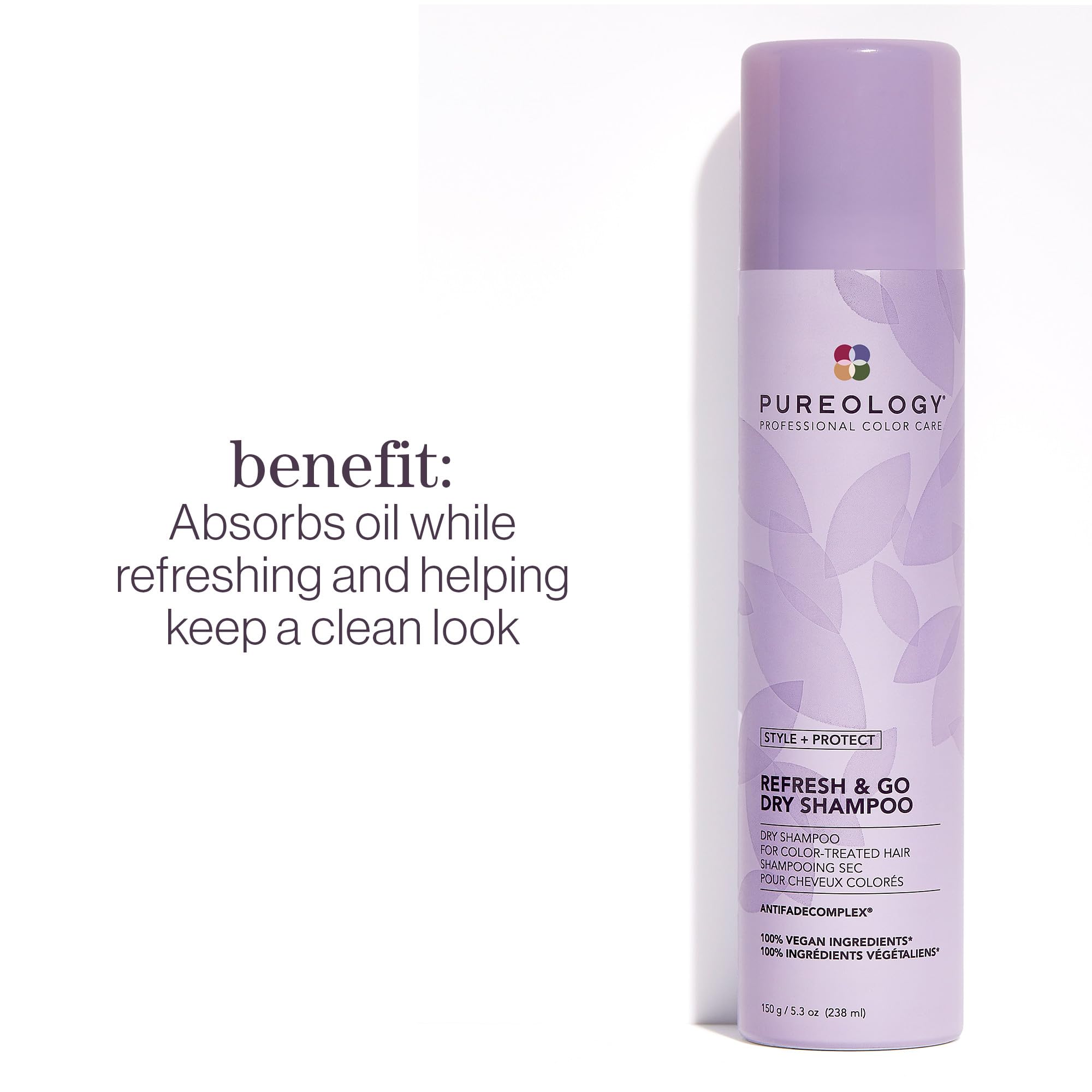 Pureology Style + Protect Refresh & Go Dry Shampoo, For Oily, Color-Treated Hair, Volumizing & Protective Dry Shampoo, Silicone-