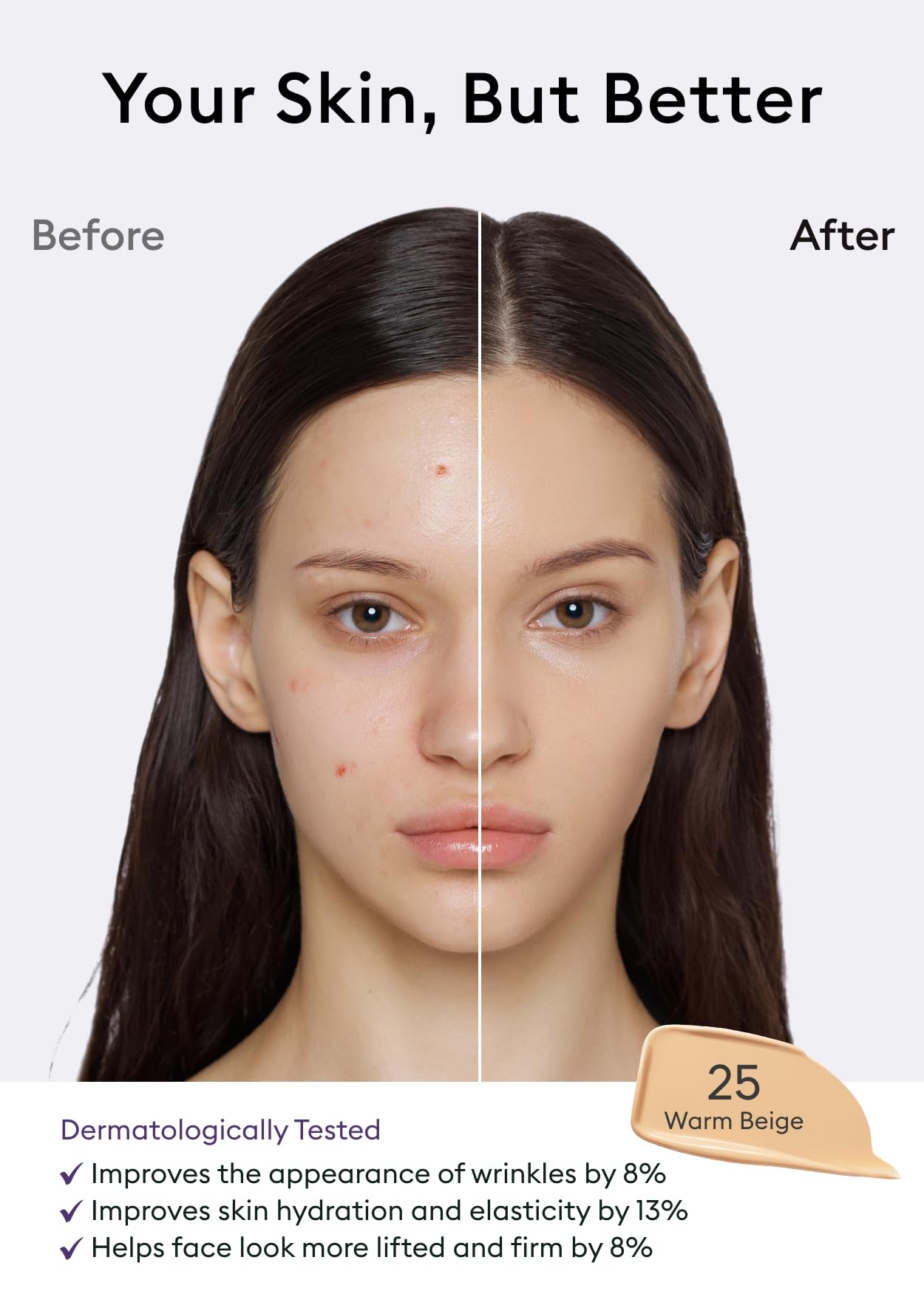 Missha M Perfect Cover Serum Bb Cream No.25 Warm Beige, Skin Care Foundation Makeup, Tinted Moisturizer, Superfood Complex, Buil