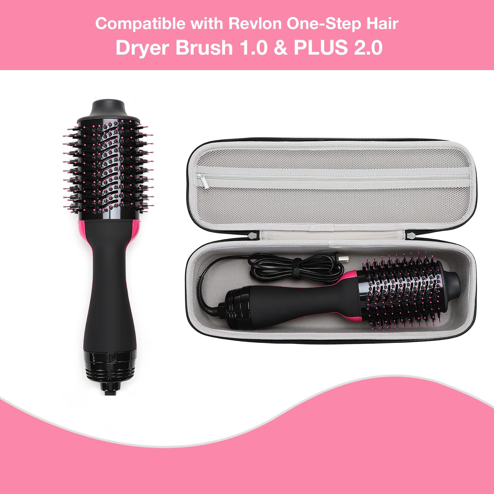 Mosiso Hard Travel Case Storage Bag Compatible With Revlon One-Step Hair Dryer Brush 1.0 & Plus 2.0, Eva Carrying Case Cover Pro