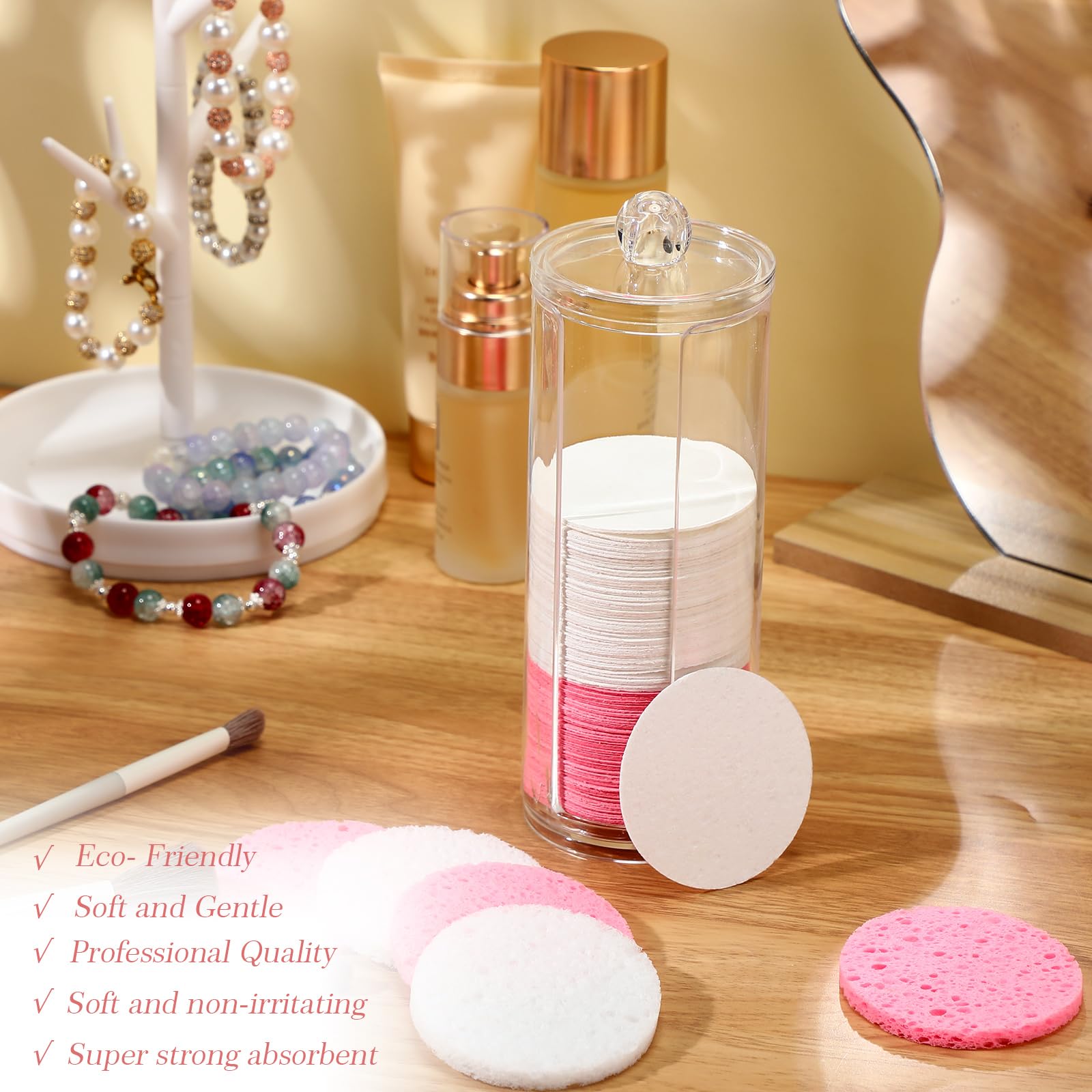 Sieral 120 Pcs Compressed Facial Sponges With Container Disposable Face Sponge Pads For Washing Face Cleansing Exfoliating Esthe