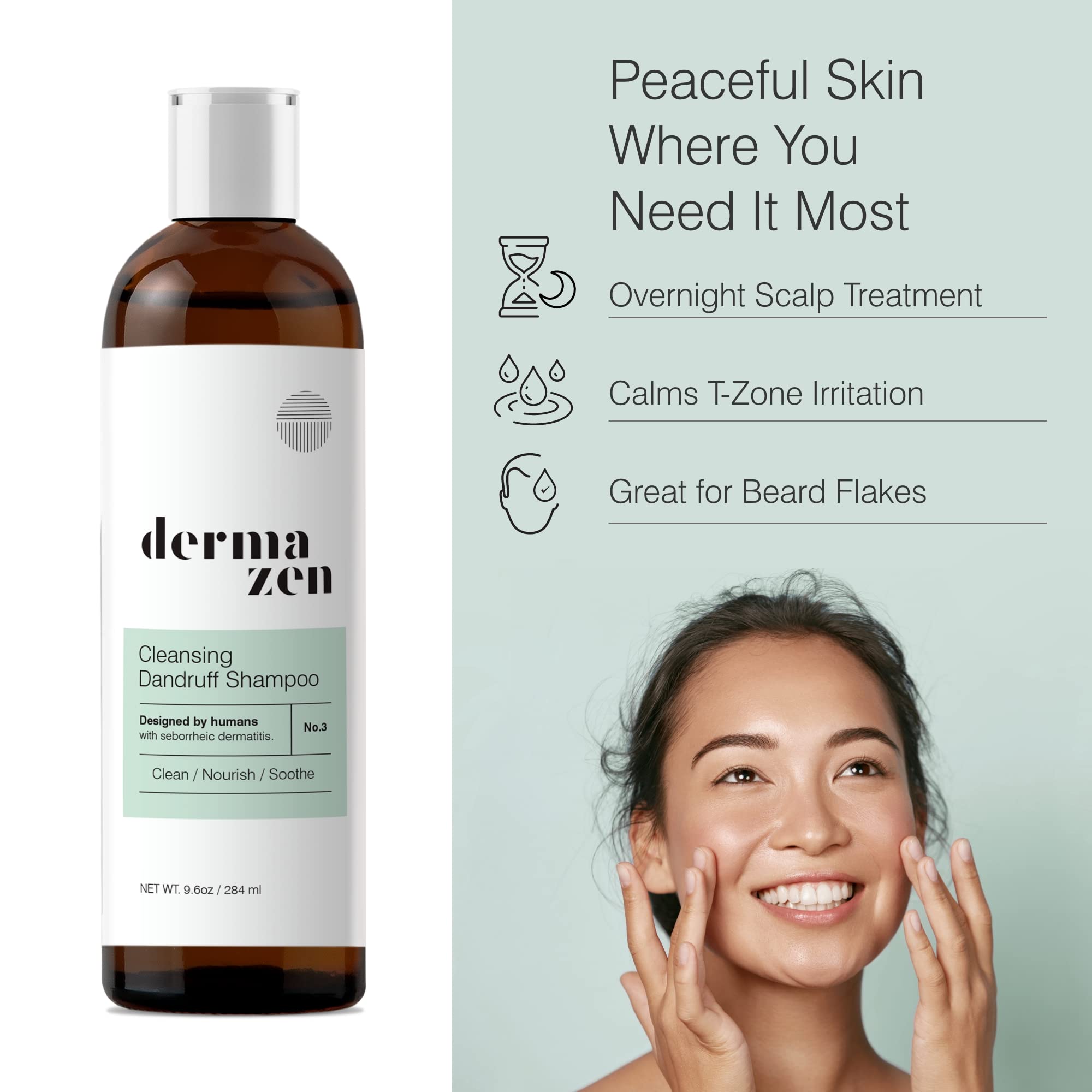 Dermazen Calming Seborrheic Serum, Dermatologist Recommended, Topical Seborrheic Dermatitis Serum For Scalp, Face, And Body (8Oz