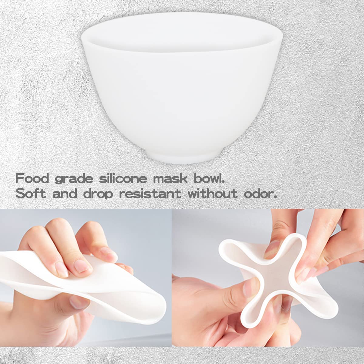 Fercaish 4Pcs Diy Face Mask Mixing Bowl, Microwavable Silicone Facial Mud Bowl Cosmetic Beauty Tool For Home Salon(White)