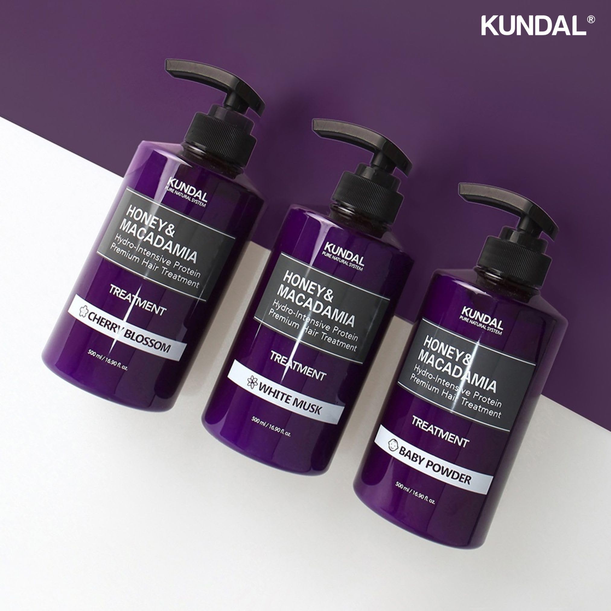 Kundal Natural Hair Shampoo And Conditioner Set [Baby Powder] - Nourish, Strengthen, Repair Hair With Honey, Argan Oil, Macadami