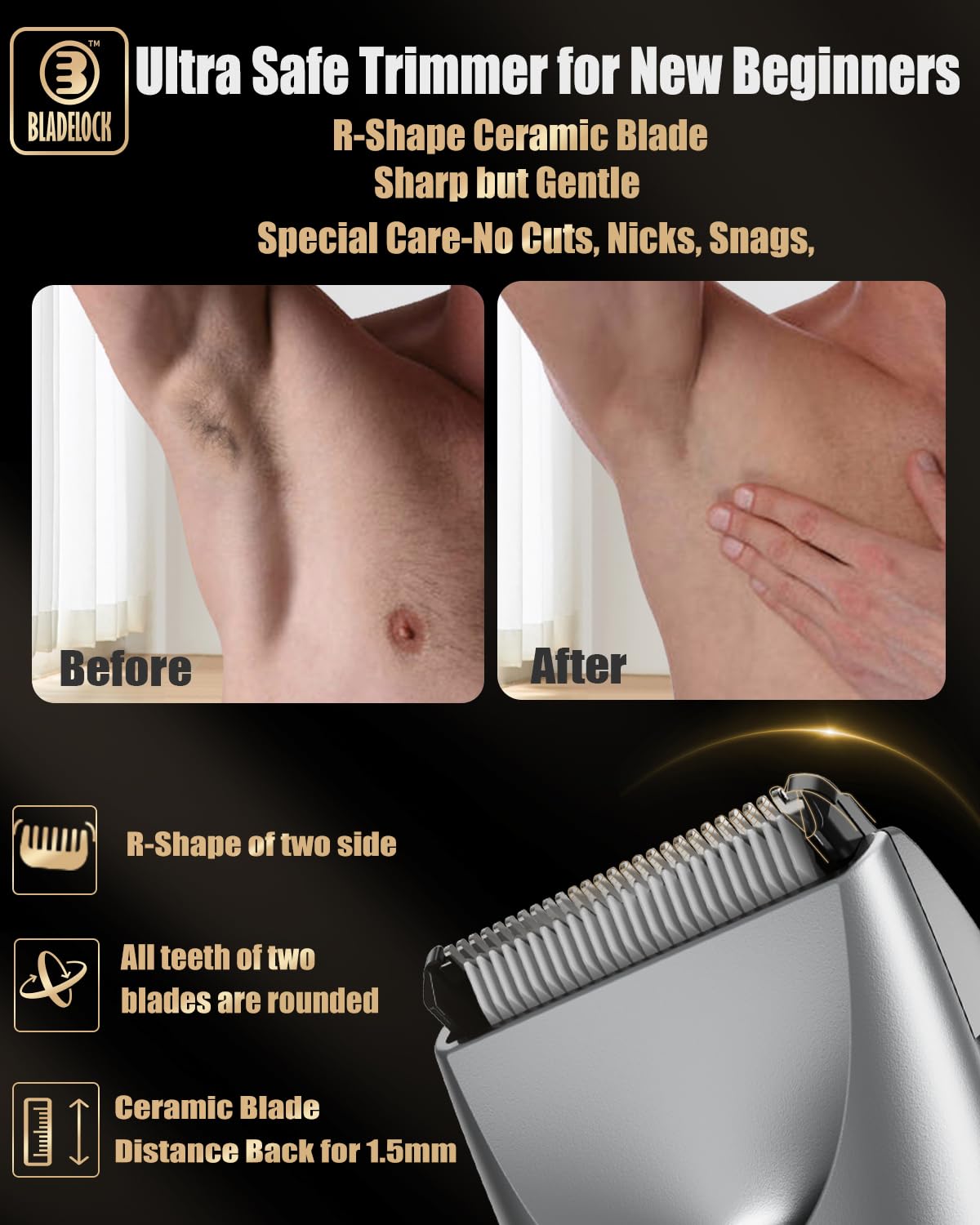 Enssu Body Hair Trimmer For Men With Light, Ball Trimmer Men Waterproof, Pubic Groin Hair Trimmer For Men Rechargeable Body Groo