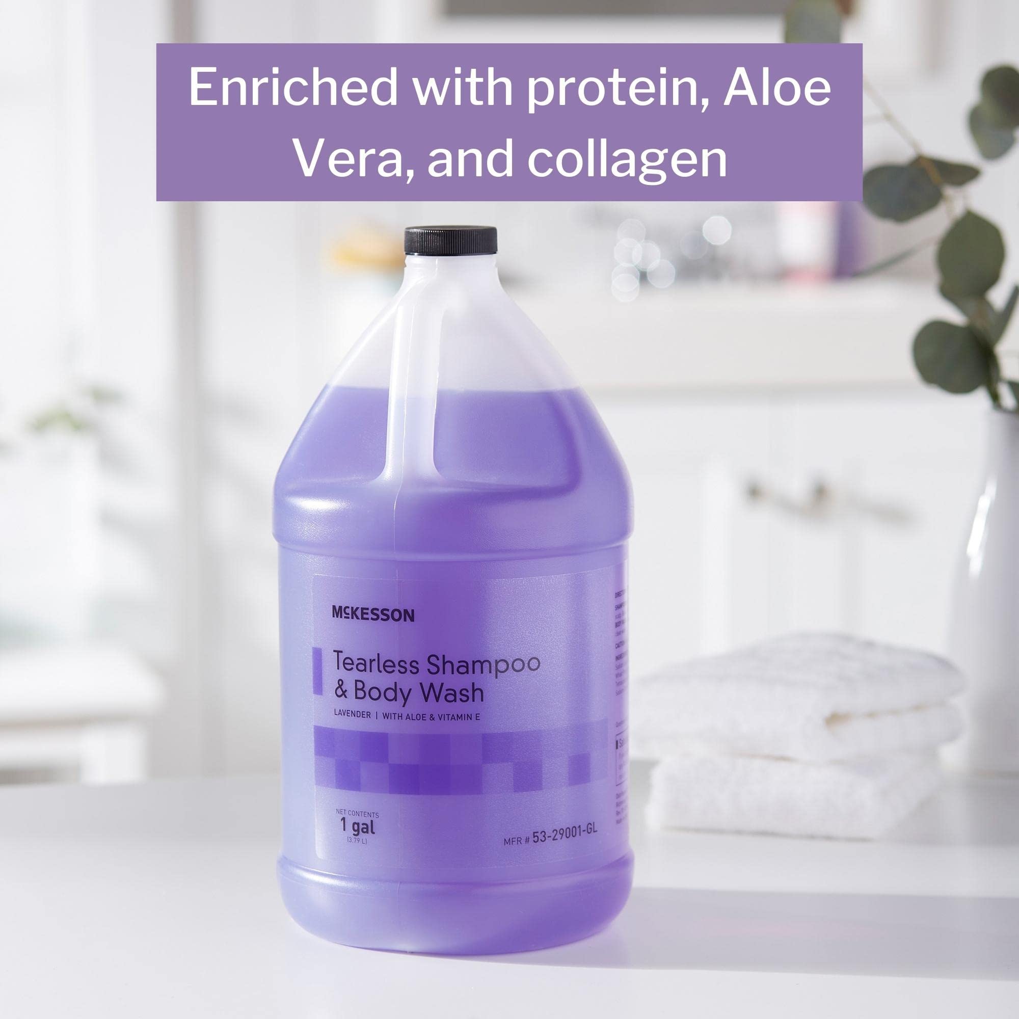 Mckesson Tearless Shampoo And Body Wash With Aloe And Vitamin E, Lavender Scent, 1 Gal, 4 Count
