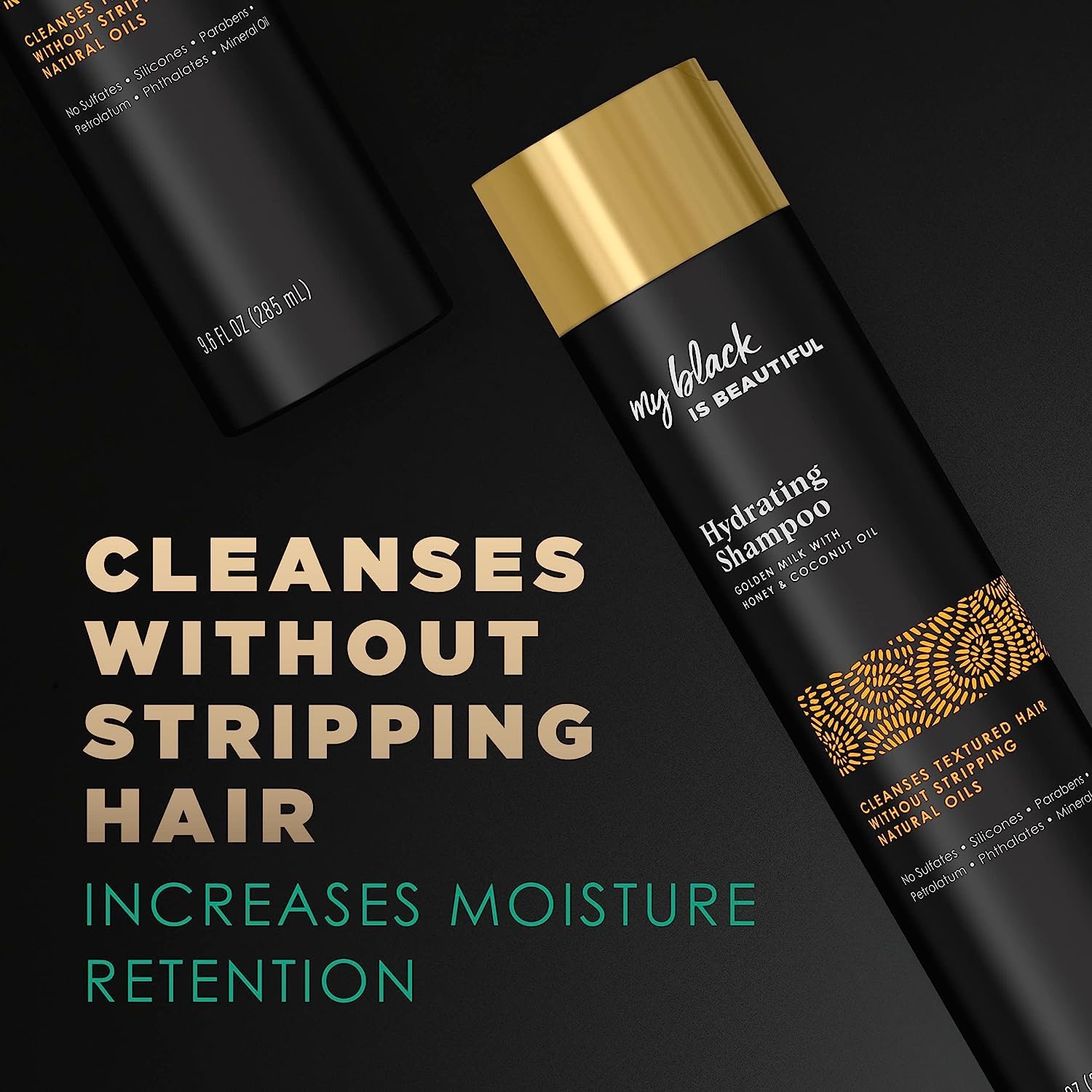 My Black Is Beautiful Hydrating Shampoo, Sulfate Free, For Curly And Coily Hair With Coconut Oil, Honey And Turmeric, 9.6 Fl Oz