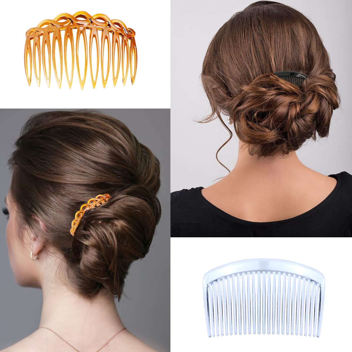 24 Pieces Hair Side Combs French Twist Hair Combs Lightweight Plastic 11/25 Teeth Comb For Women Girls Hairstyle Accessories(11