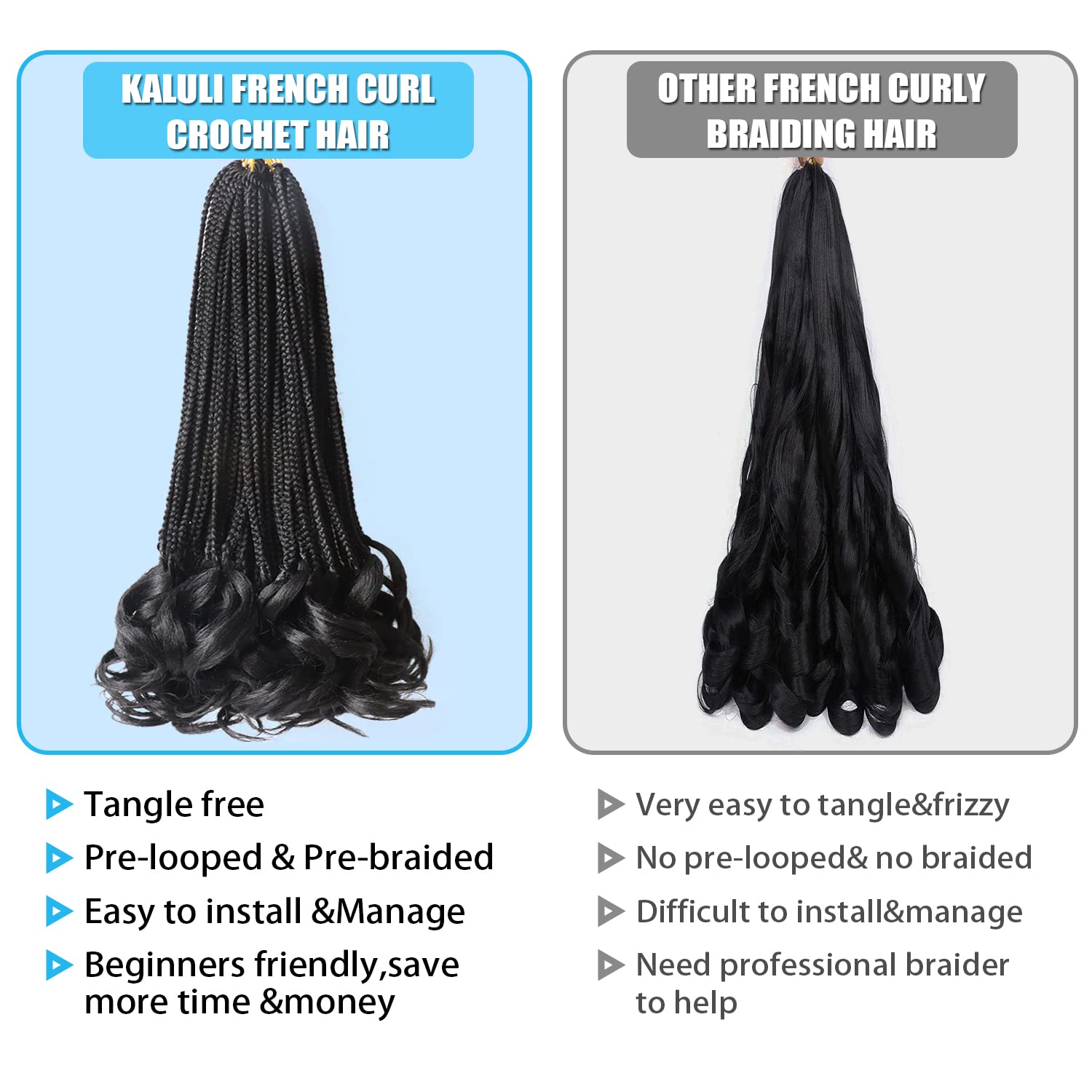 French Curly Crochet Hair For Black Women Goddess Box Braids Crochet Hair 16 Inch 7 Packs French Curl Crochet Braids Luxury Brai
